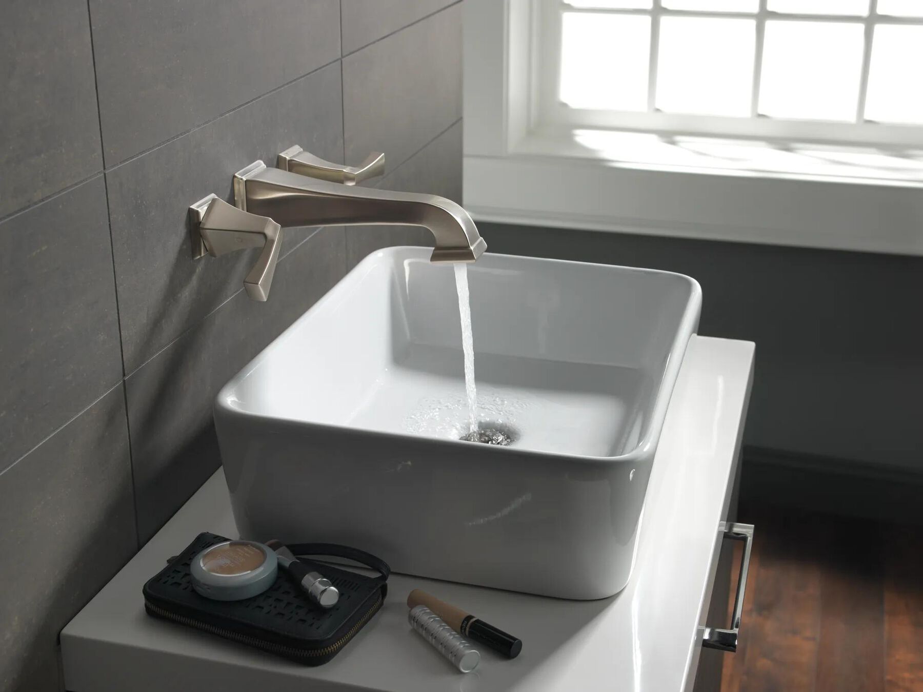 Two Handle Wall Mount Bathroom Faucet Trim