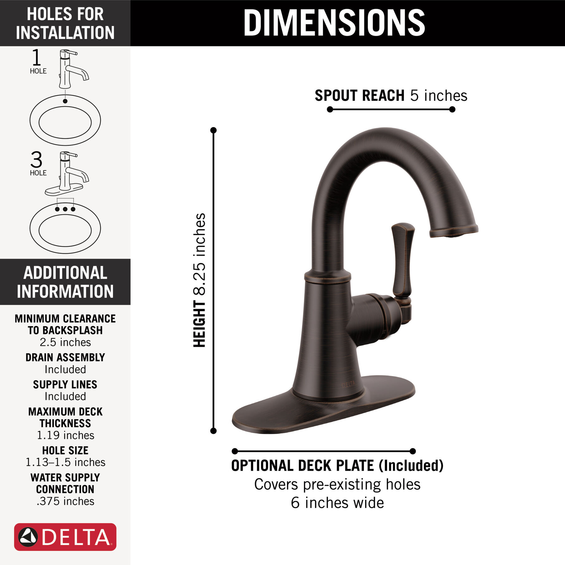 Single Handle Bathroom Faucet (Recertified)