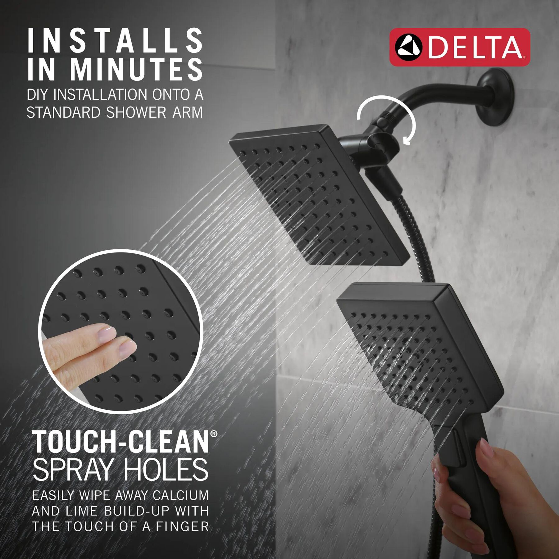 5-Setting Two-in-One Combination Shower with Additional Mount