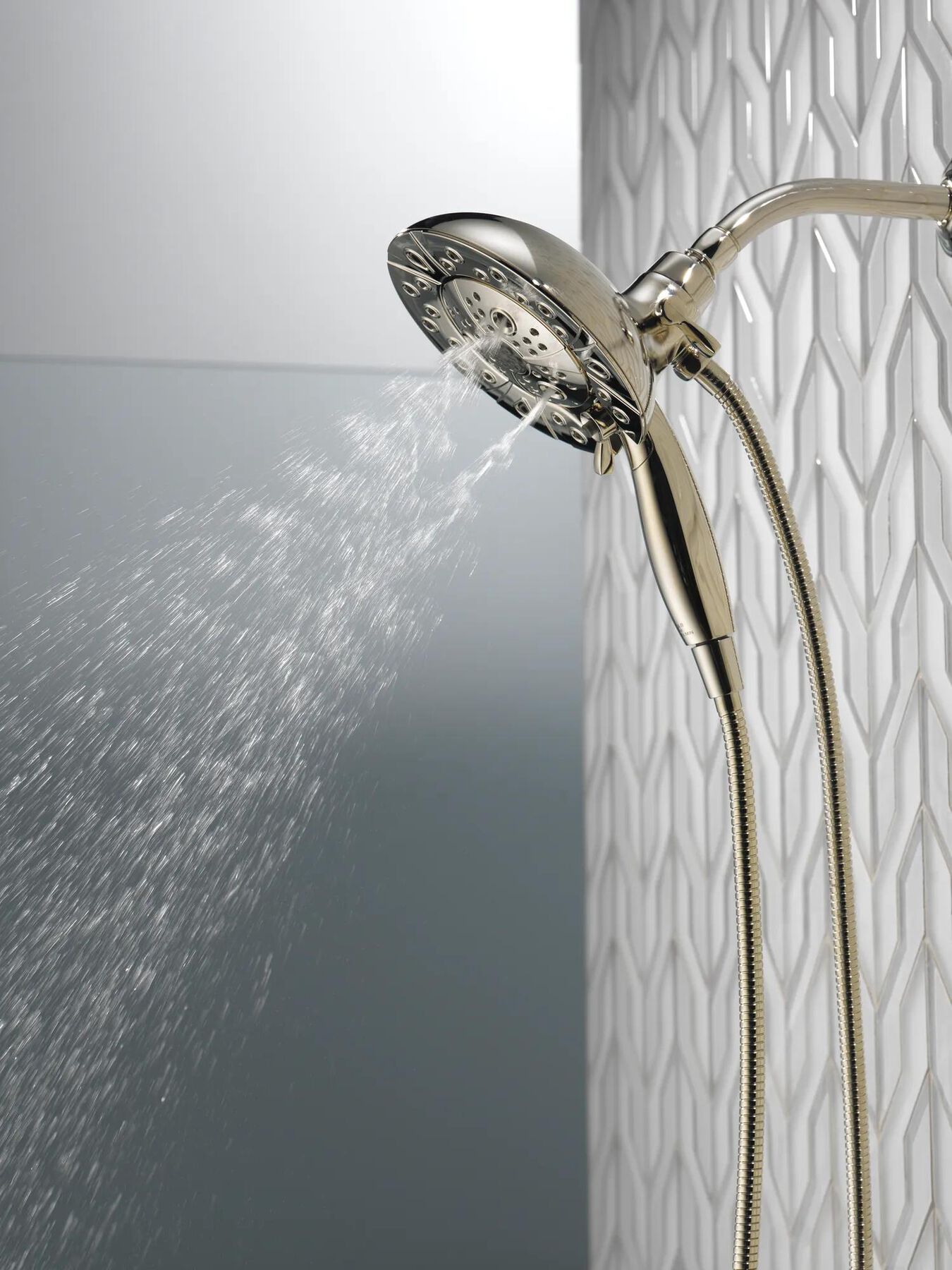 H<sub>2</sub>Okinetic&reg; In2ition&reg; 5-Setting Two-in-One Shower