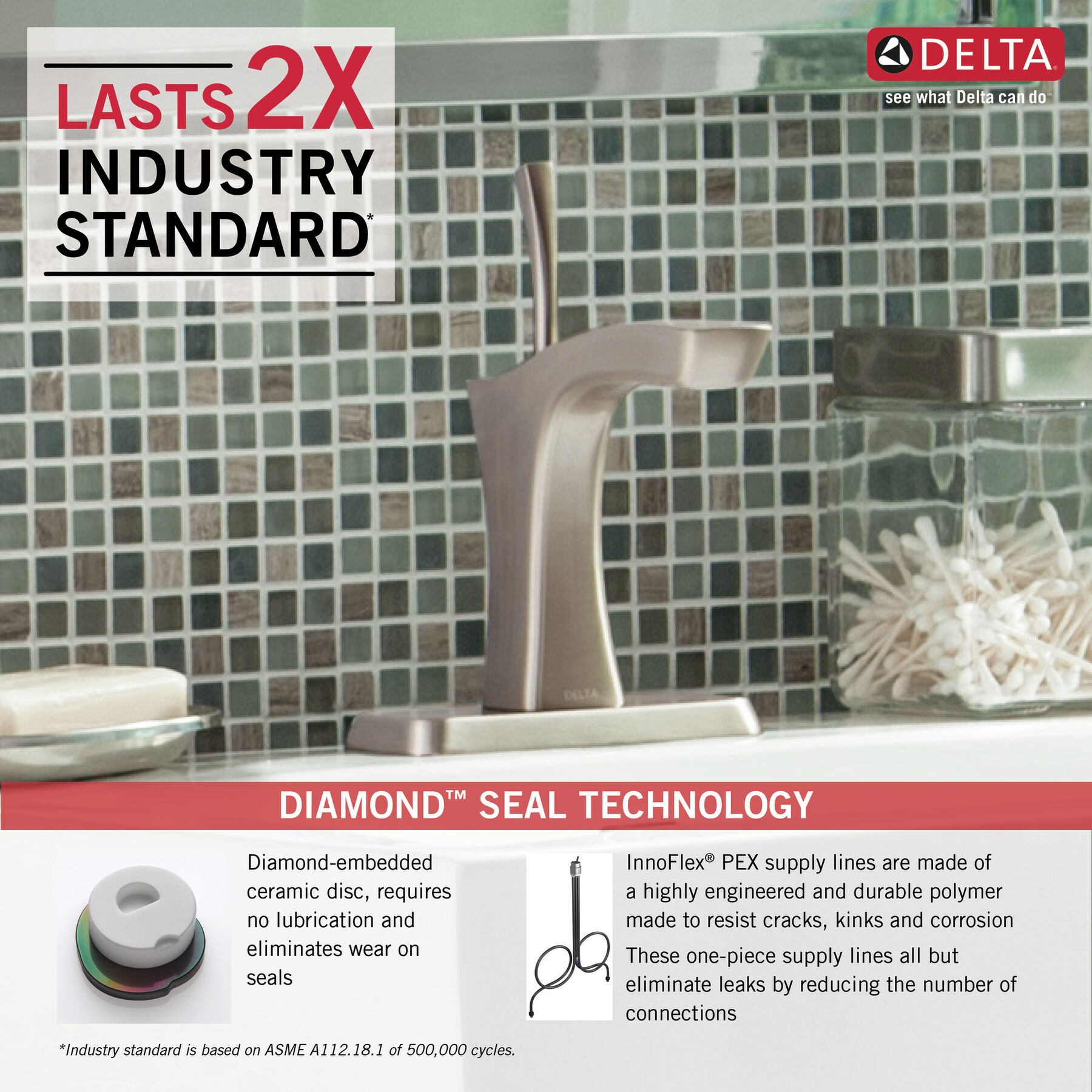 Single Handle Bathroom Faucet - Metal Pop-Up