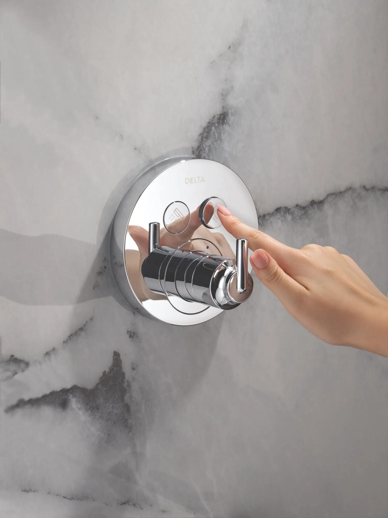 Round Contemporary Push-Button Shower