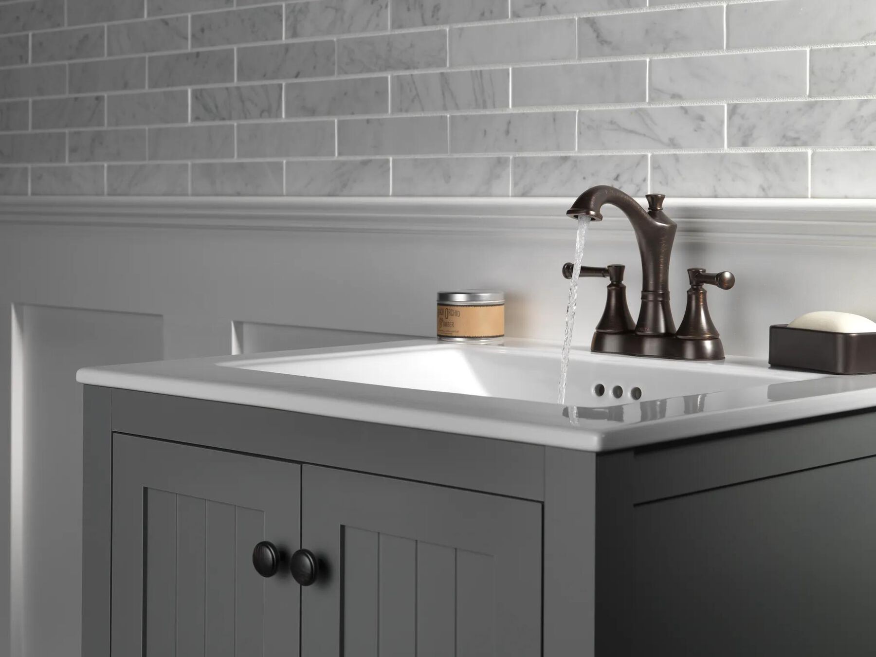 Two Handle Centerset Bathroom Faucet (Recertified)