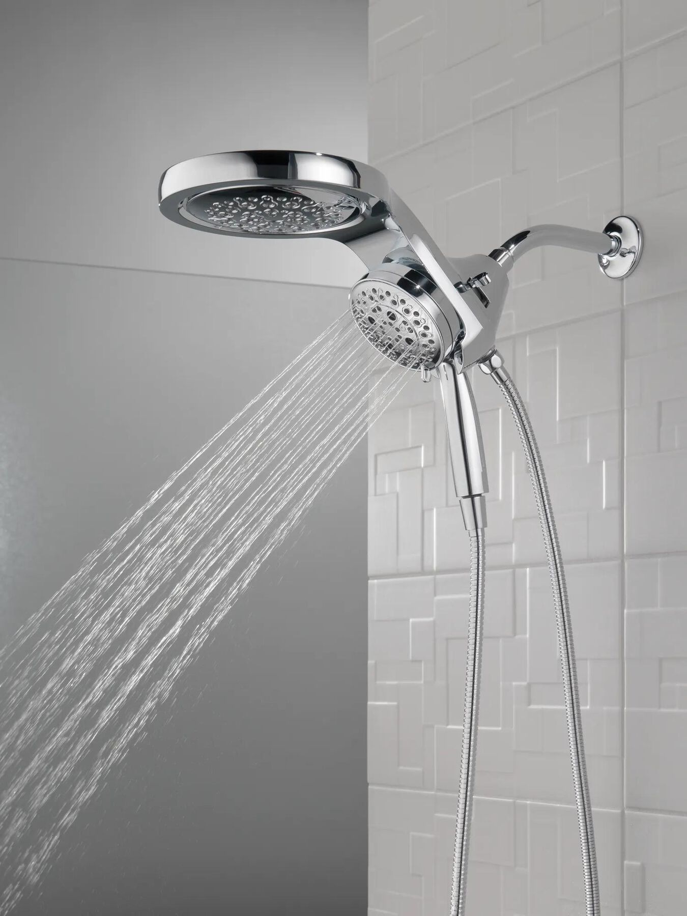 HydroRain&reg; H2Okinetic&reg; 5-Setting Two-in-One Shower Head (Recertified)