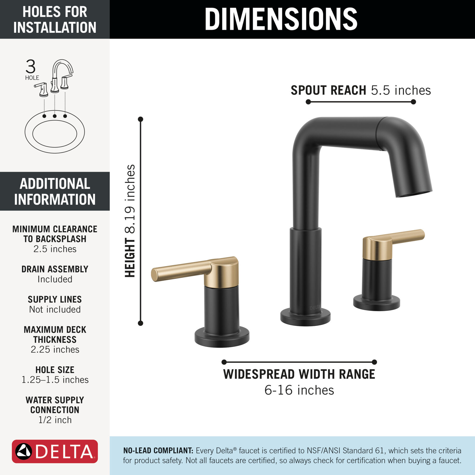 Two Handle Widespread Pull-Down Bathroom Faucet