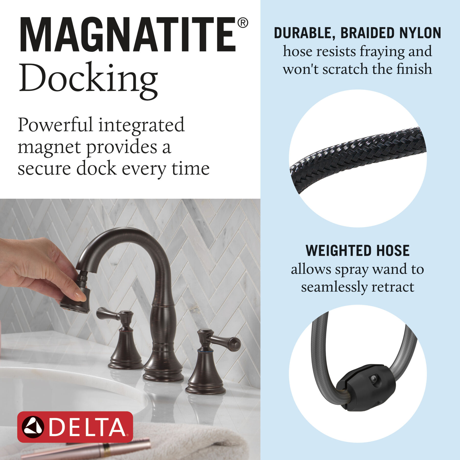 Two Handle Widespread Pull Down Bathroom (Recertified)