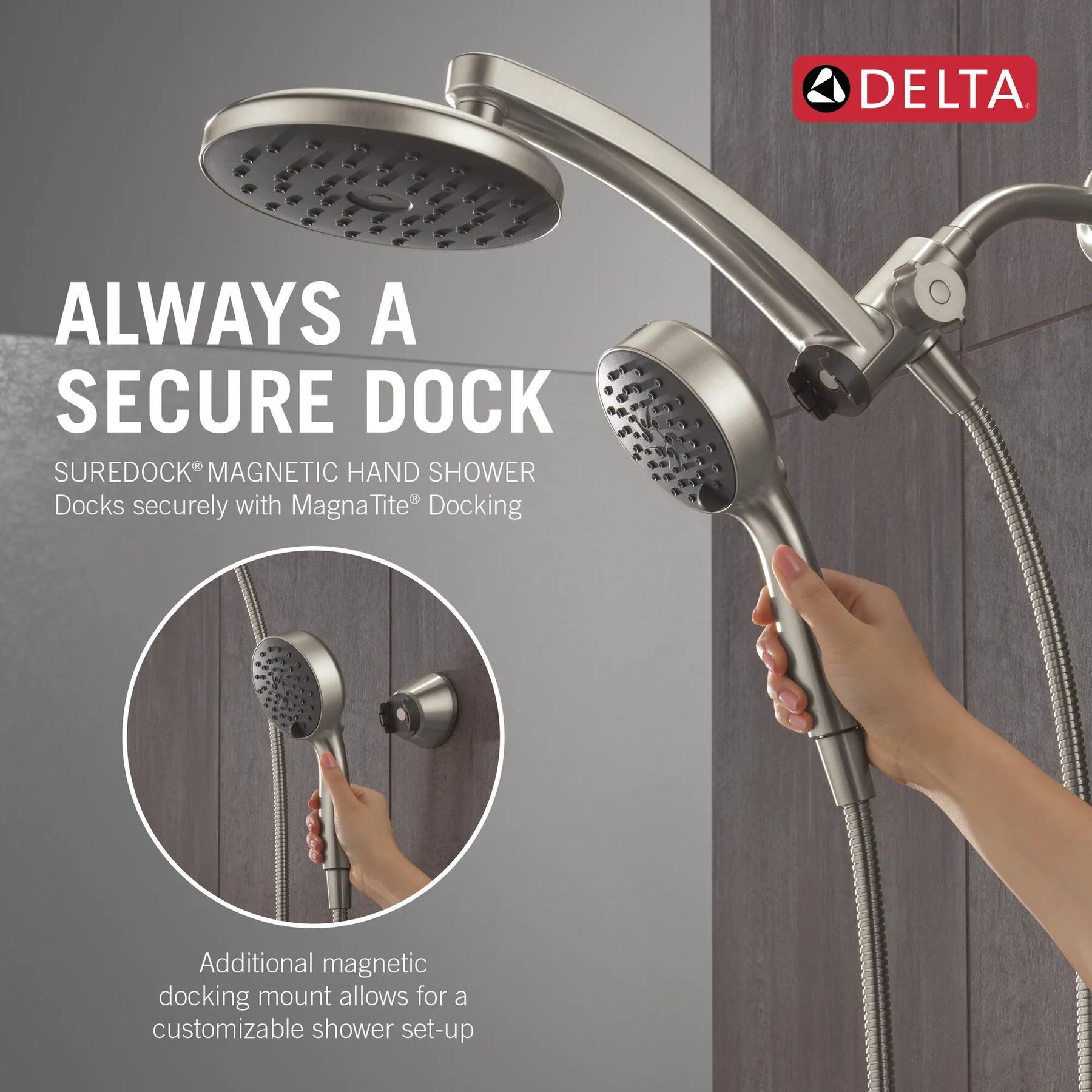 PivotPro&trade; 3-in-1 Combination Shower with TouchClean&reg; Spray Face