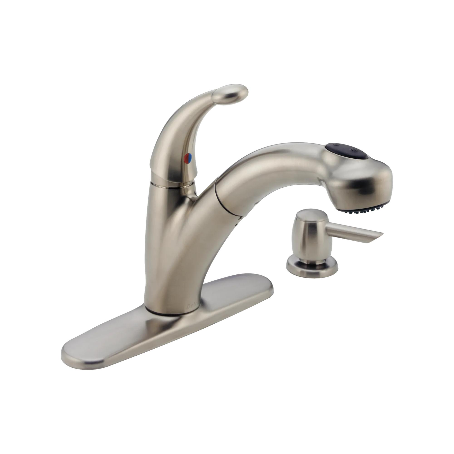 Single Handle Pull-Out Kitchen Faucet with Soap Dispenser