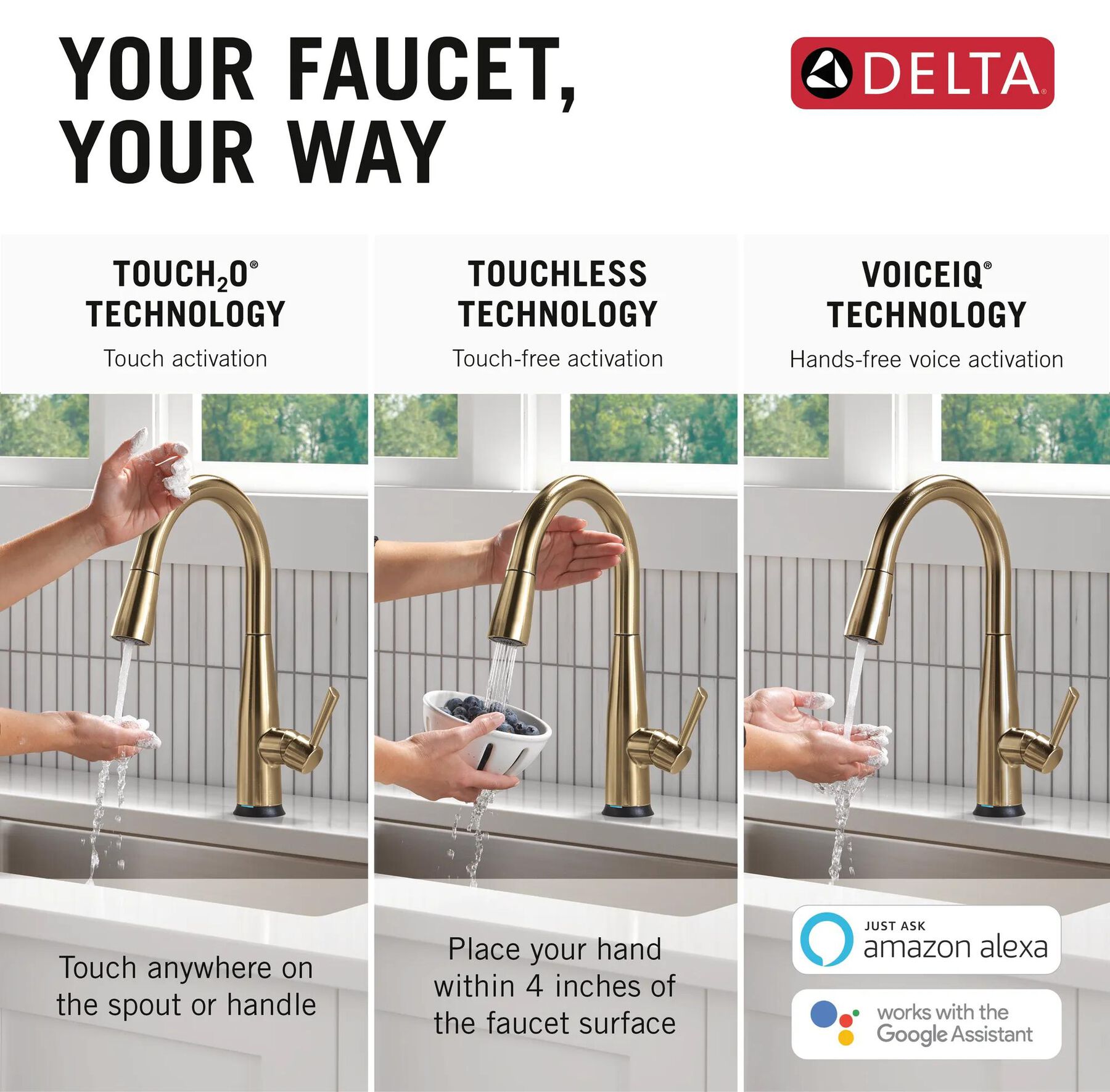 VoiceIQ&reg; Single Handle Pull-Down Faucet with Touch<sub>2</sub>O&reg; Technology