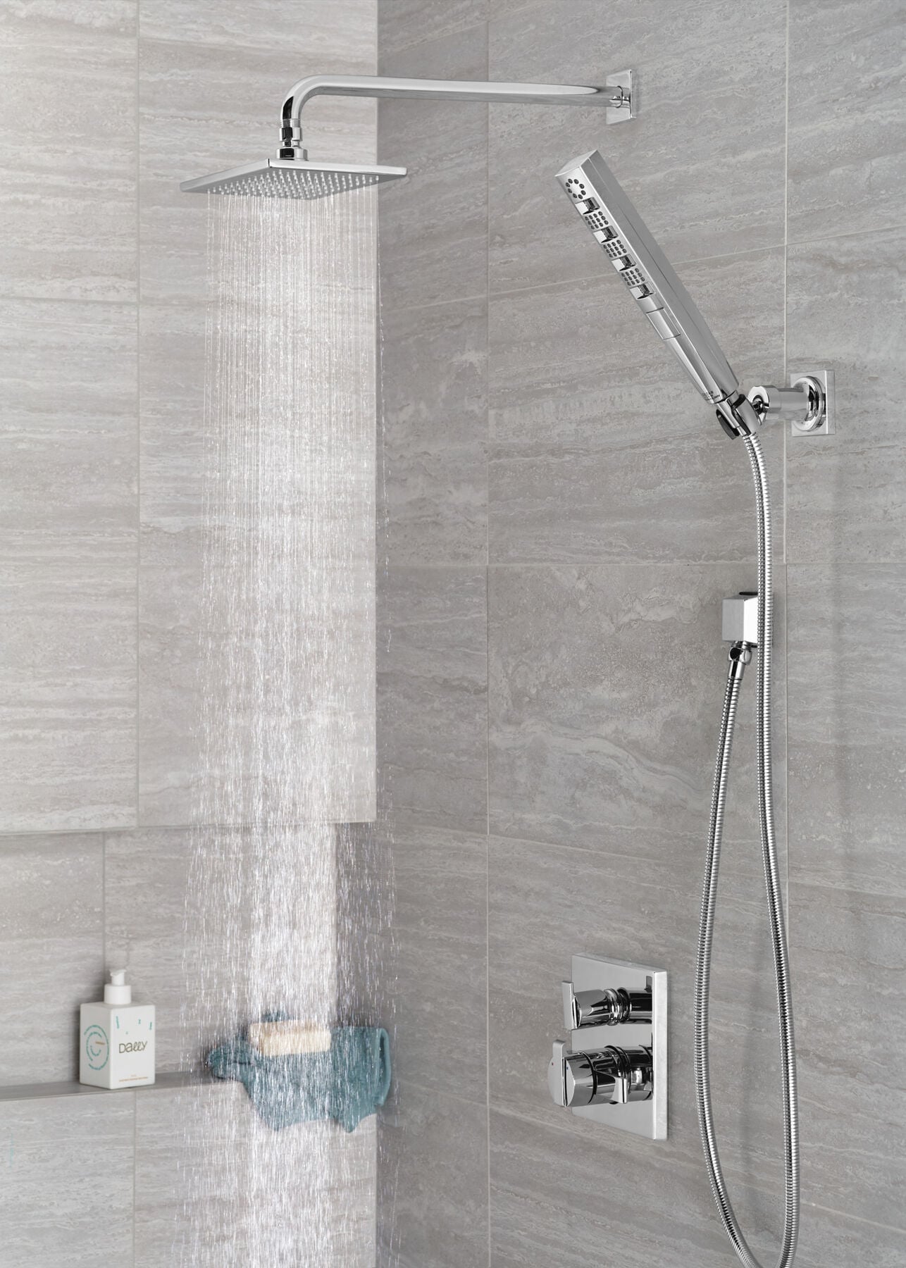 H<sub>2</sub>Okinetic&reg; 4-Setting Wall Mount Hand Shower