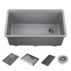 30&rdquo; Granite Composite Workstation Kitchen Sink Undermount Single Bowl with WorkFlow&trade; Ledge and Accessories in Dark Grey