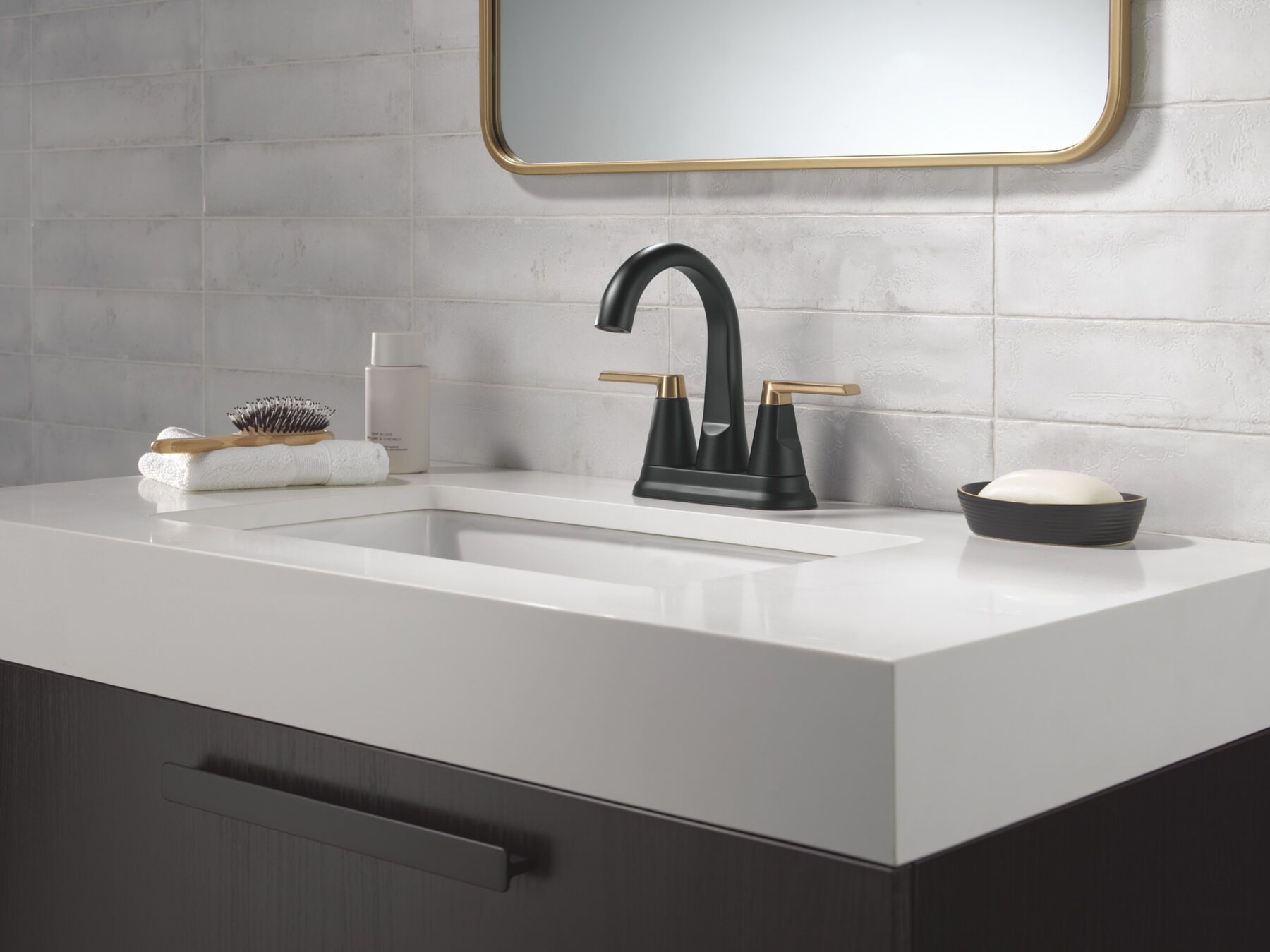 Two Handle Centerset Bathroom Faucet