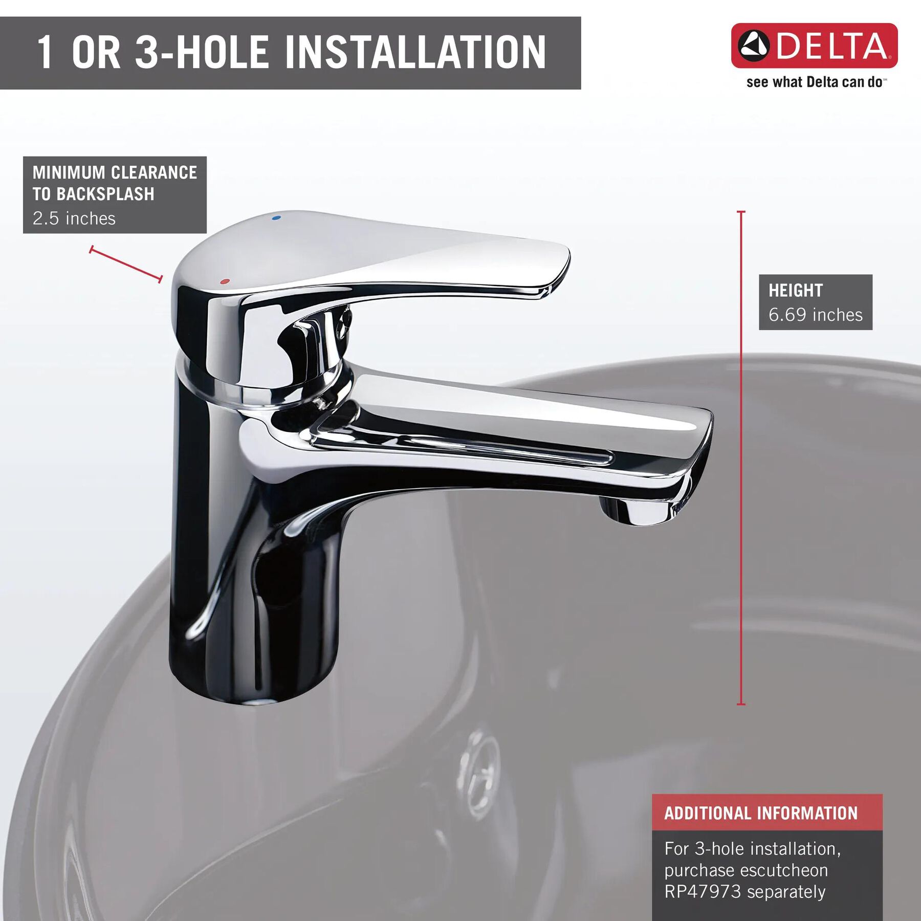 Single Handle Bathroom Faucet (Recertified)