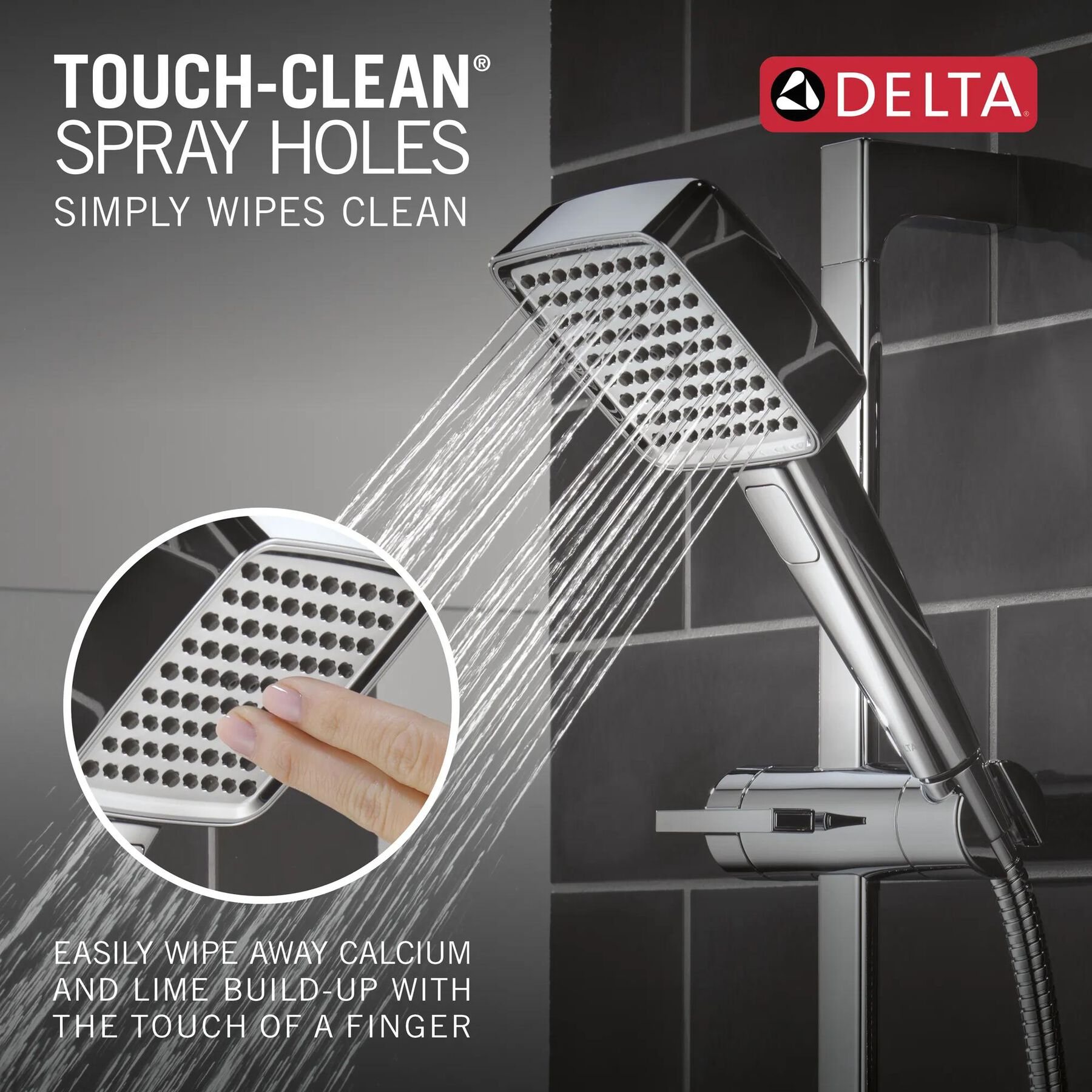 4-Setting Hand Shower with Slide Bar featuring FeatherRain&trade; Spray