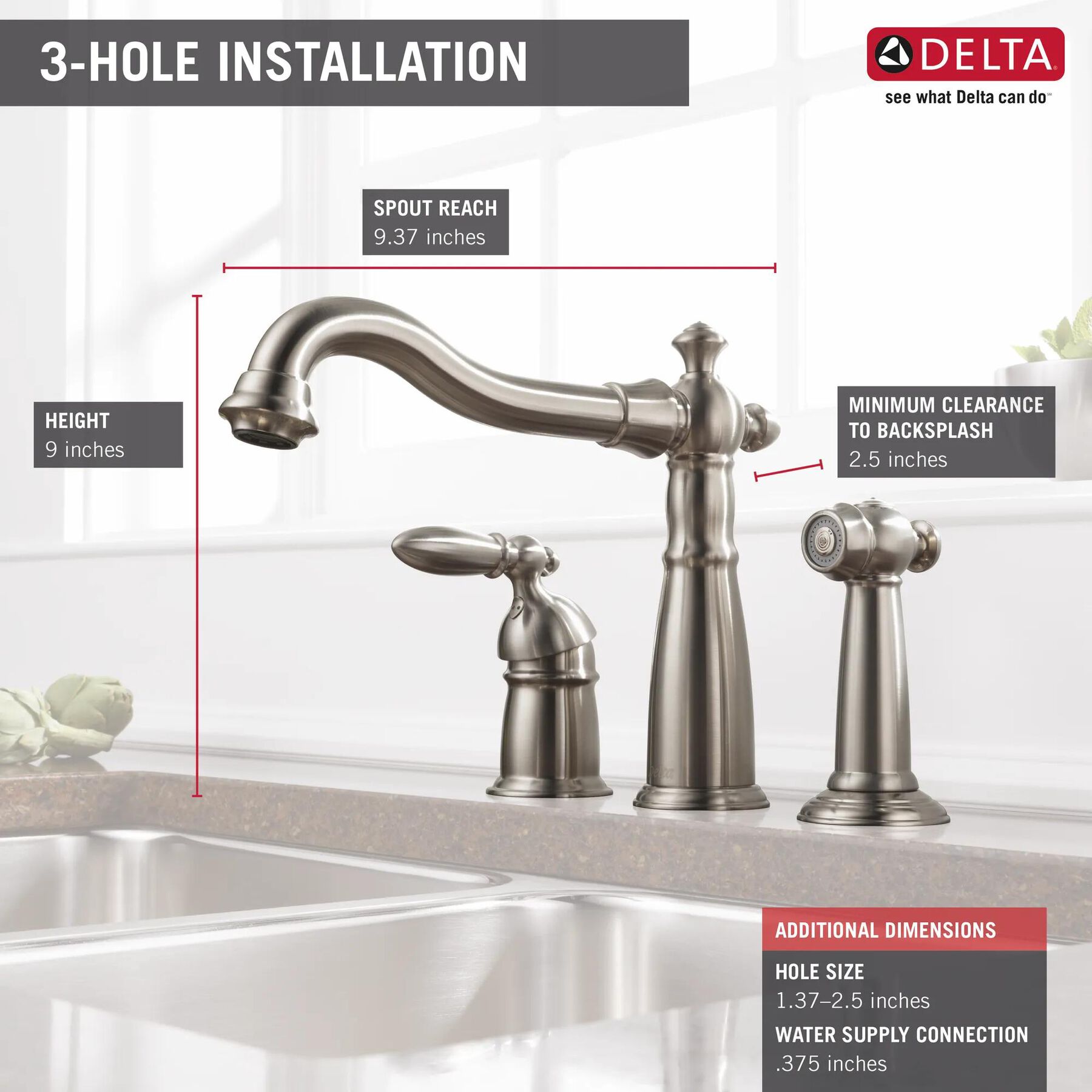 Single Handle Kitchen Faucet with Spray