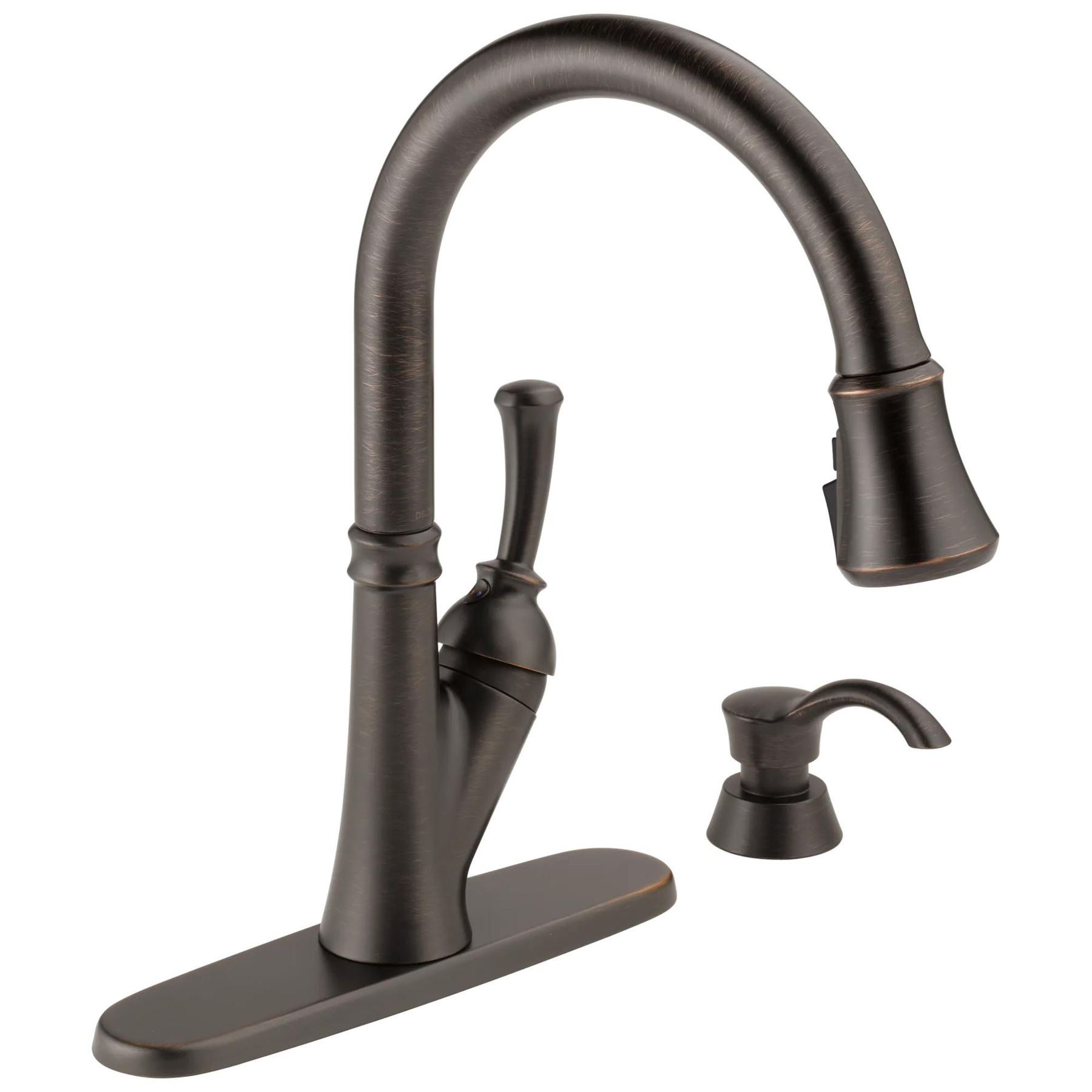 Single Handle Pull-Down Kitchen Faucet with Soap Dispenser and ShieldSpray&reg; Technology (Recertified)