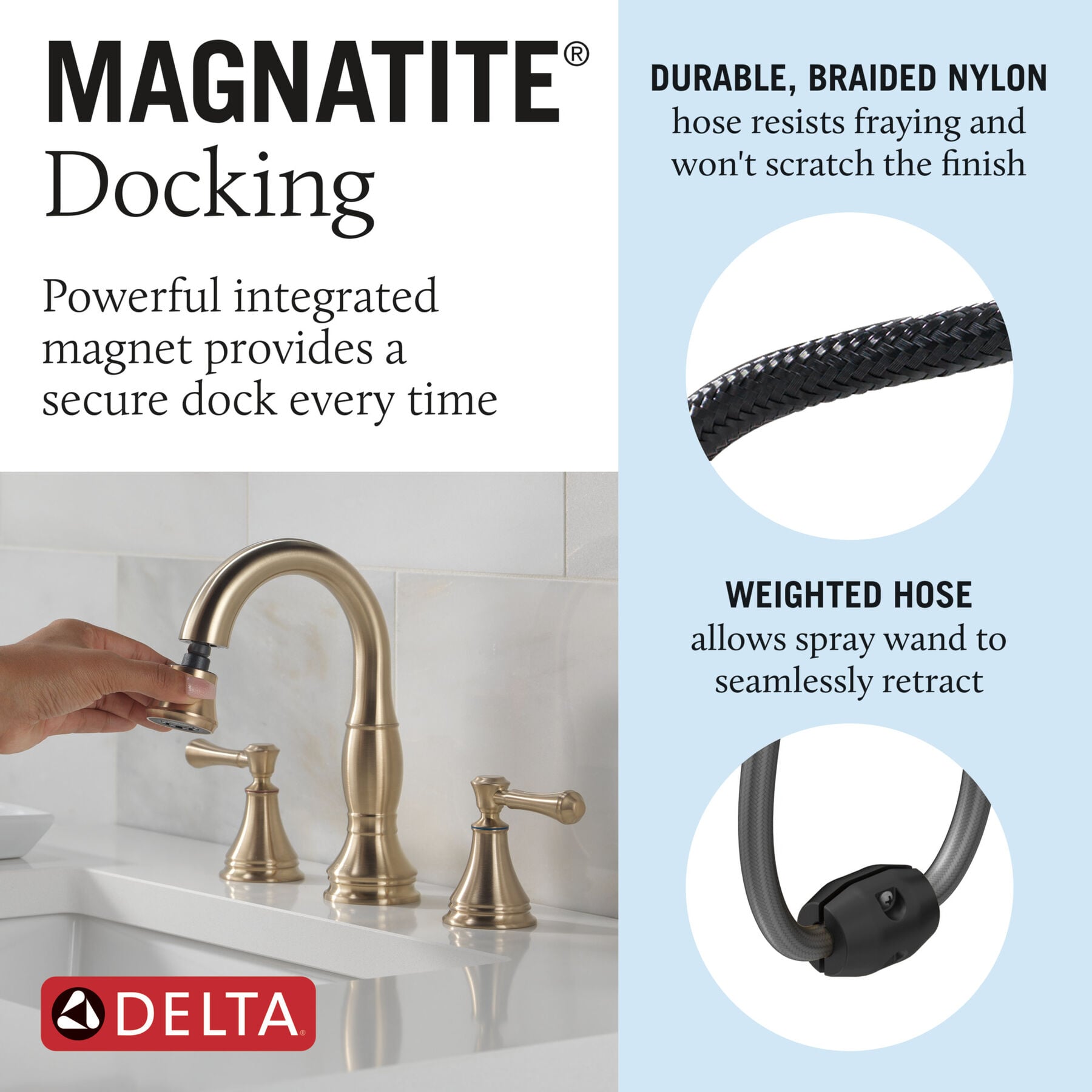 Two Handle Widespread Pull Down Bathroom Faucet (Recertified)