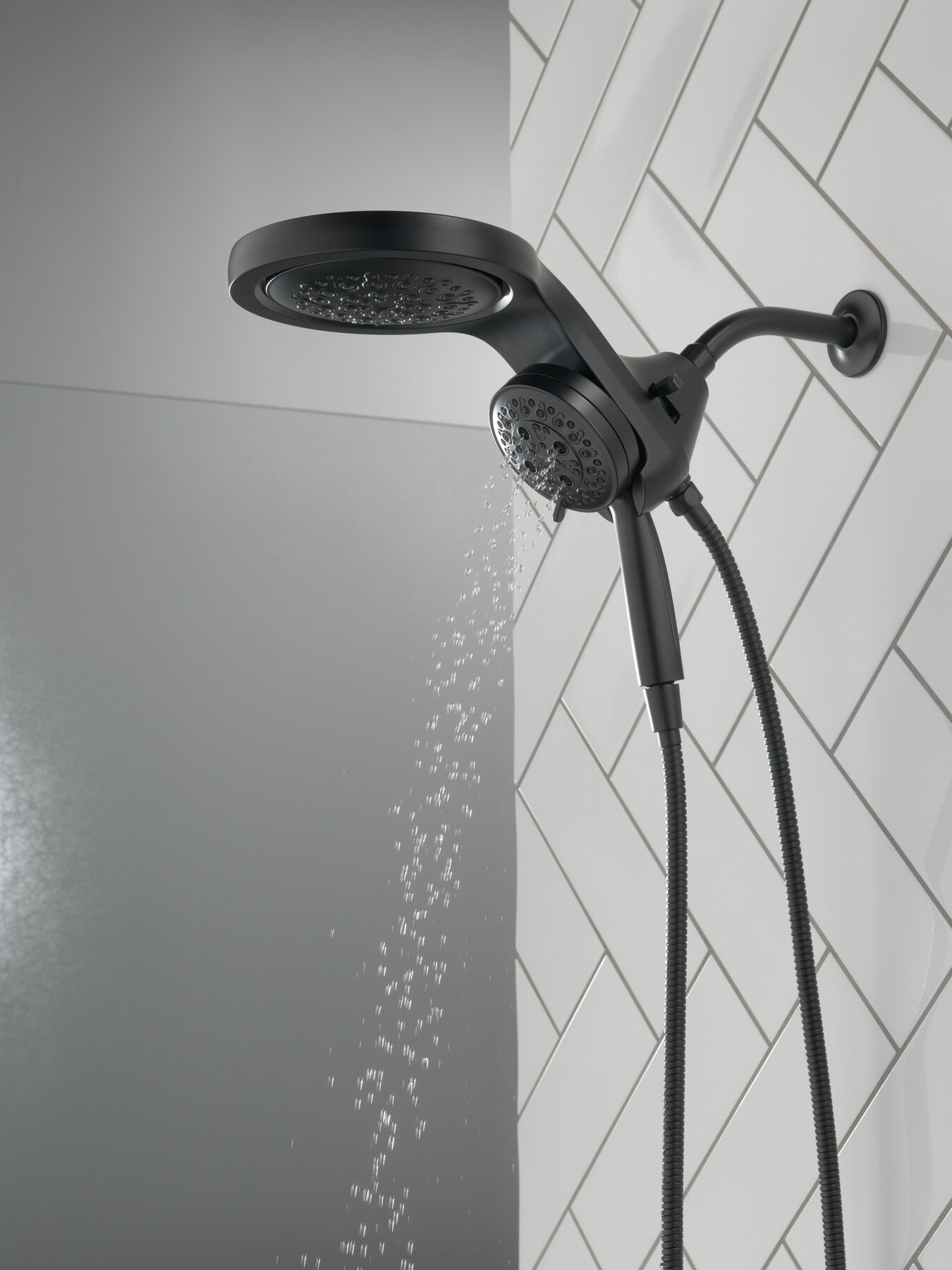HydroRain&reg; H<sub>2</sub>Okinetic&reg; 5-Setting Two-in-One Shower Head