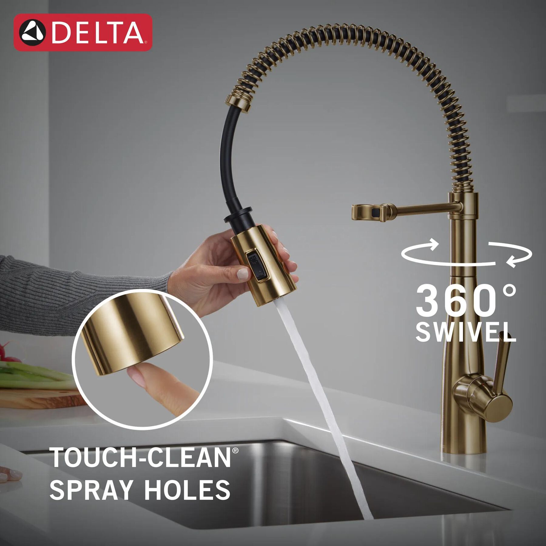 Single-Handle Pull-Down Spring Kitchen Faucet