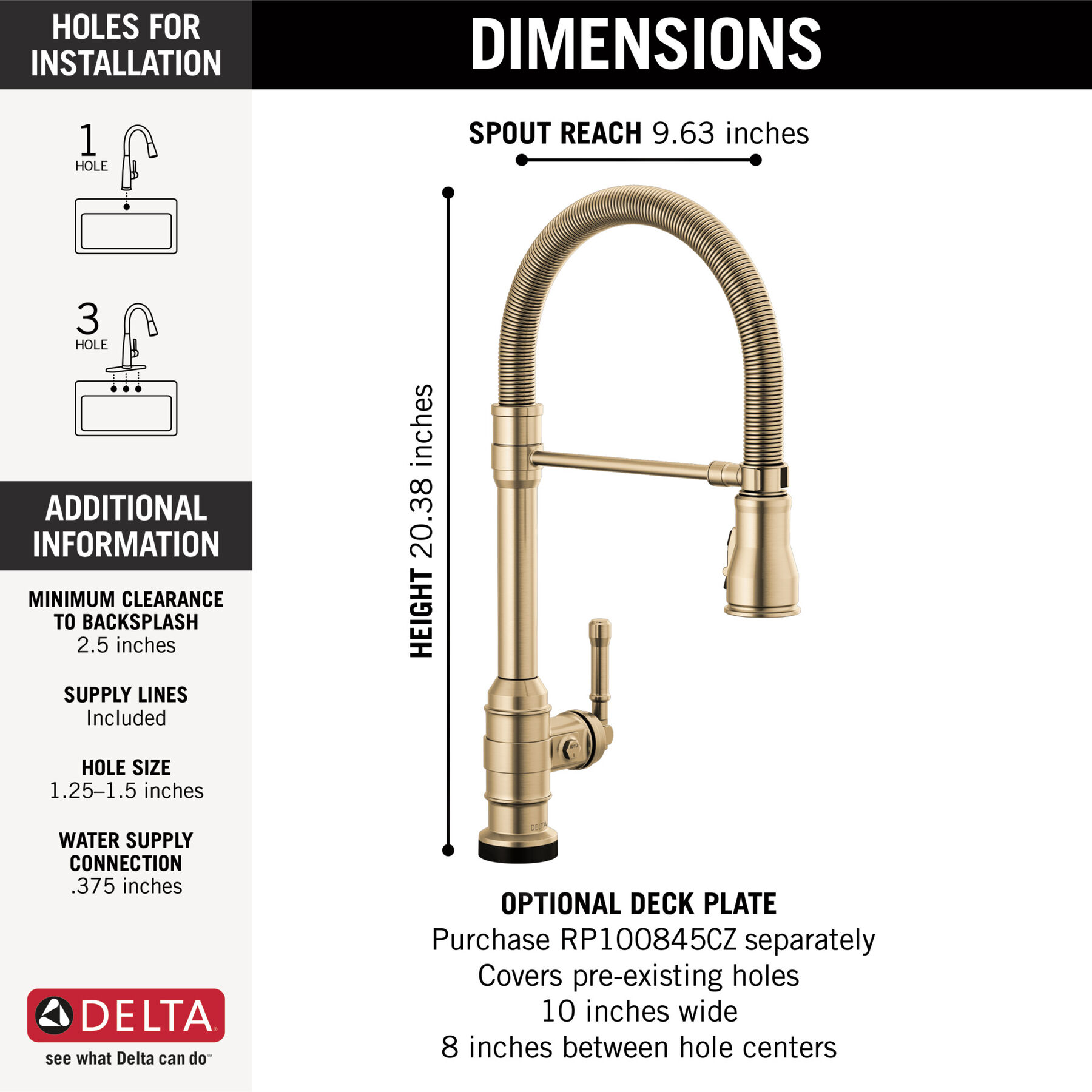 Touch<sub>2</sub>O&reg; Technology Kitchen Faucet with Touchless Technology