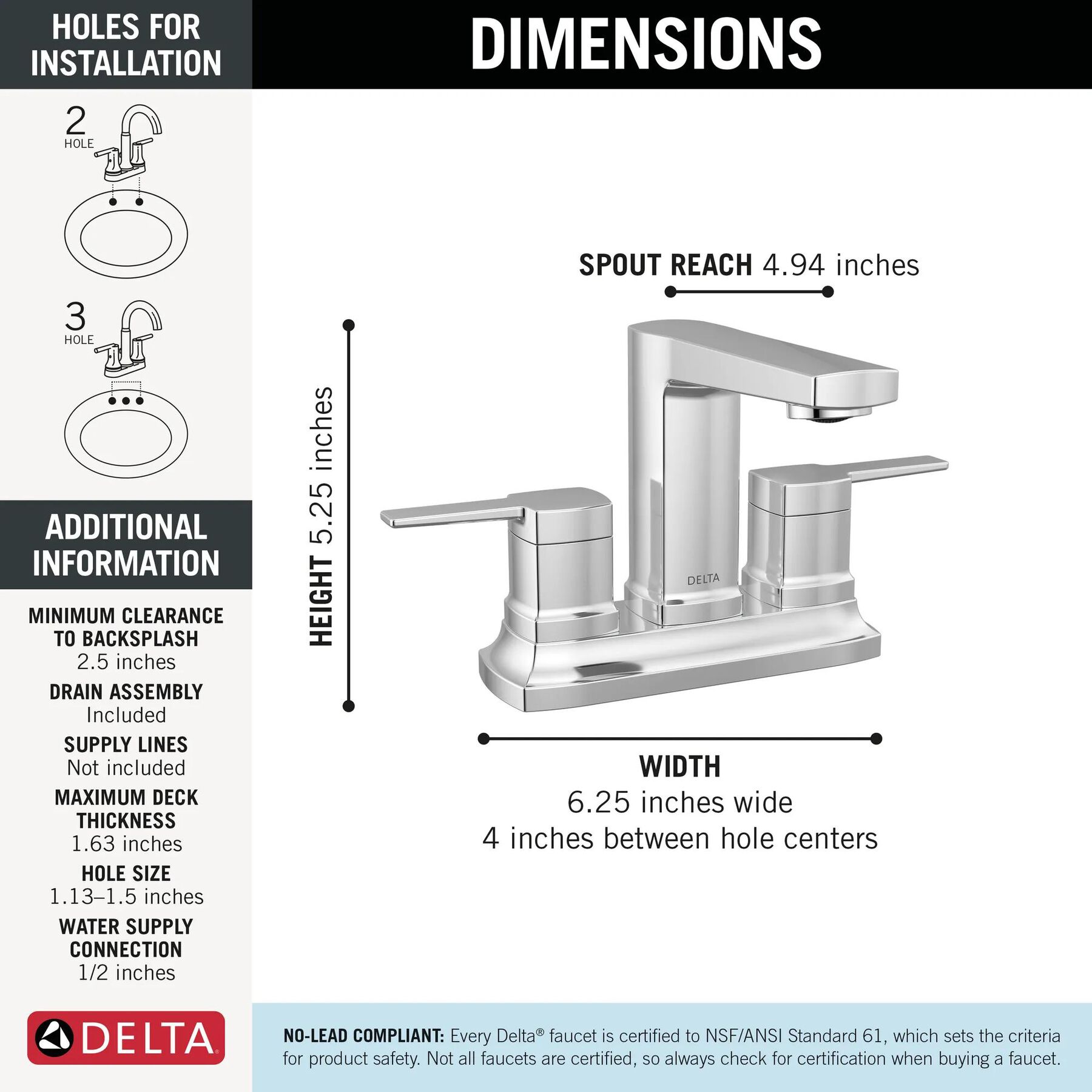 Two Handle Centerset Bathroom Faucet