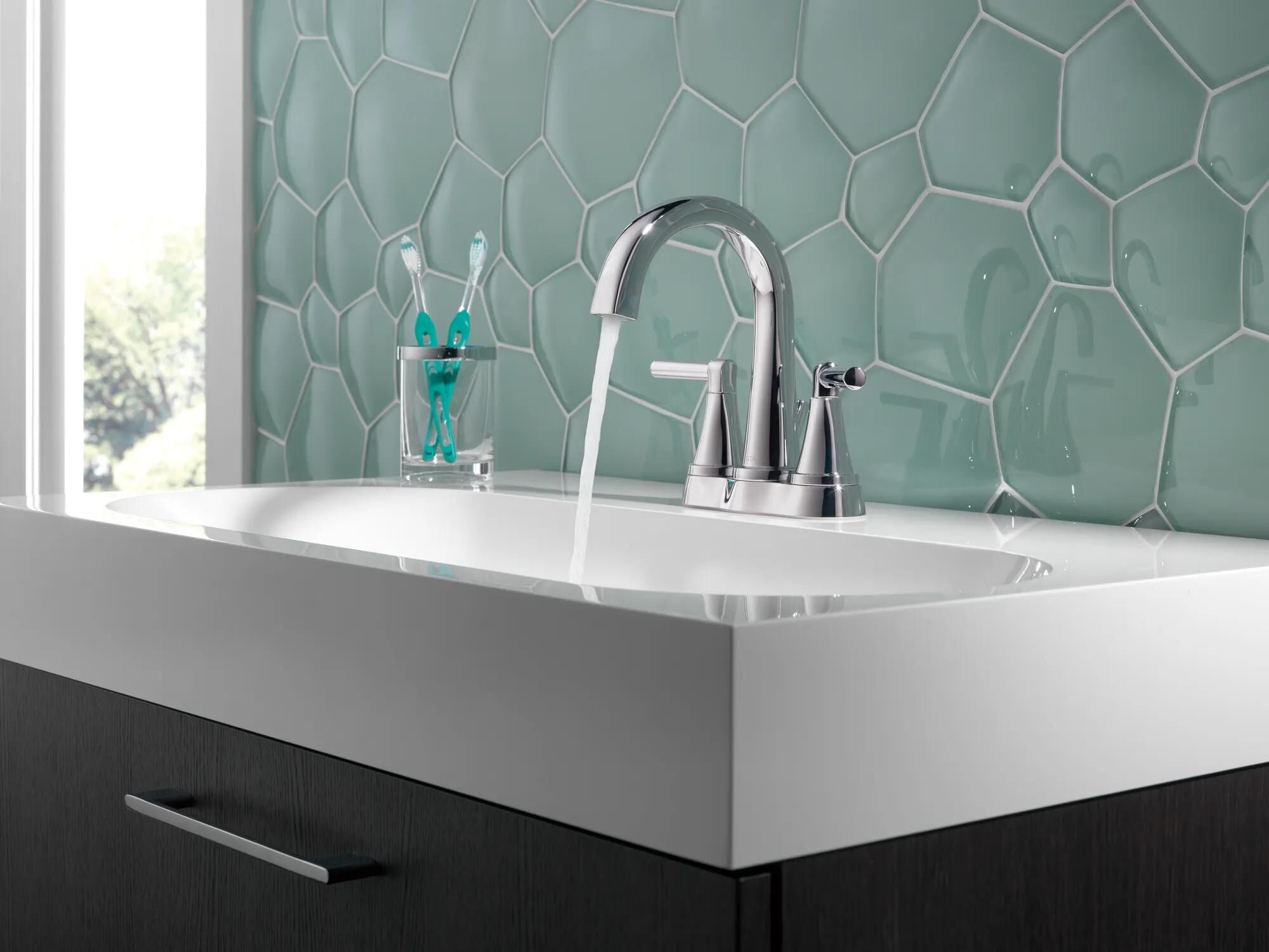 Two Handle Centerset Bathroom Faucet in Chrome 25891LF | Delta Faucet