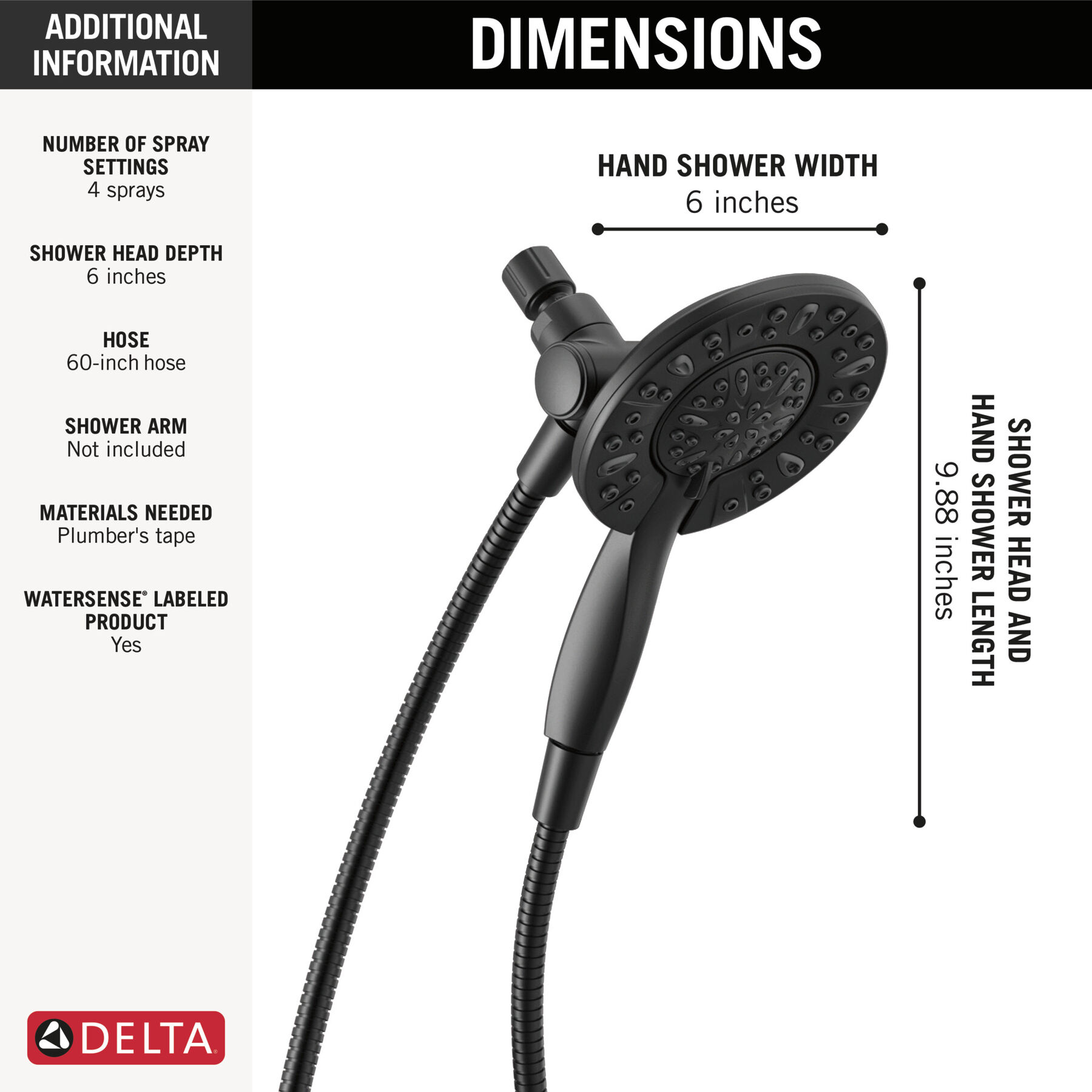 In2ition&reg; 4-Setting Two-in-One Shower