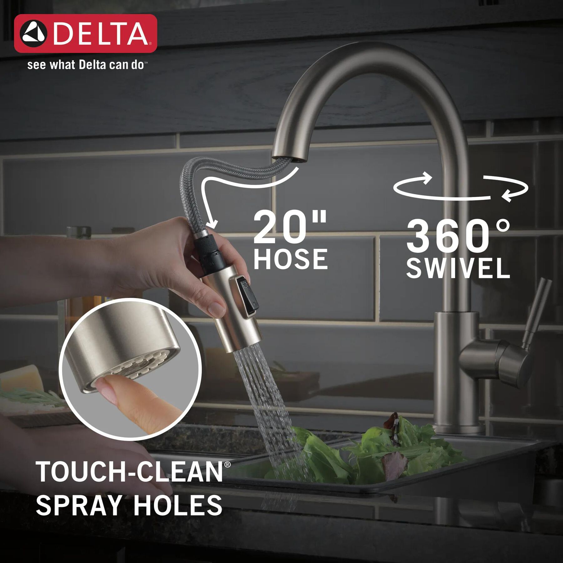 Single Handle Pull-Down Kitchen Faucet with Soap Dispenser (Recertified)