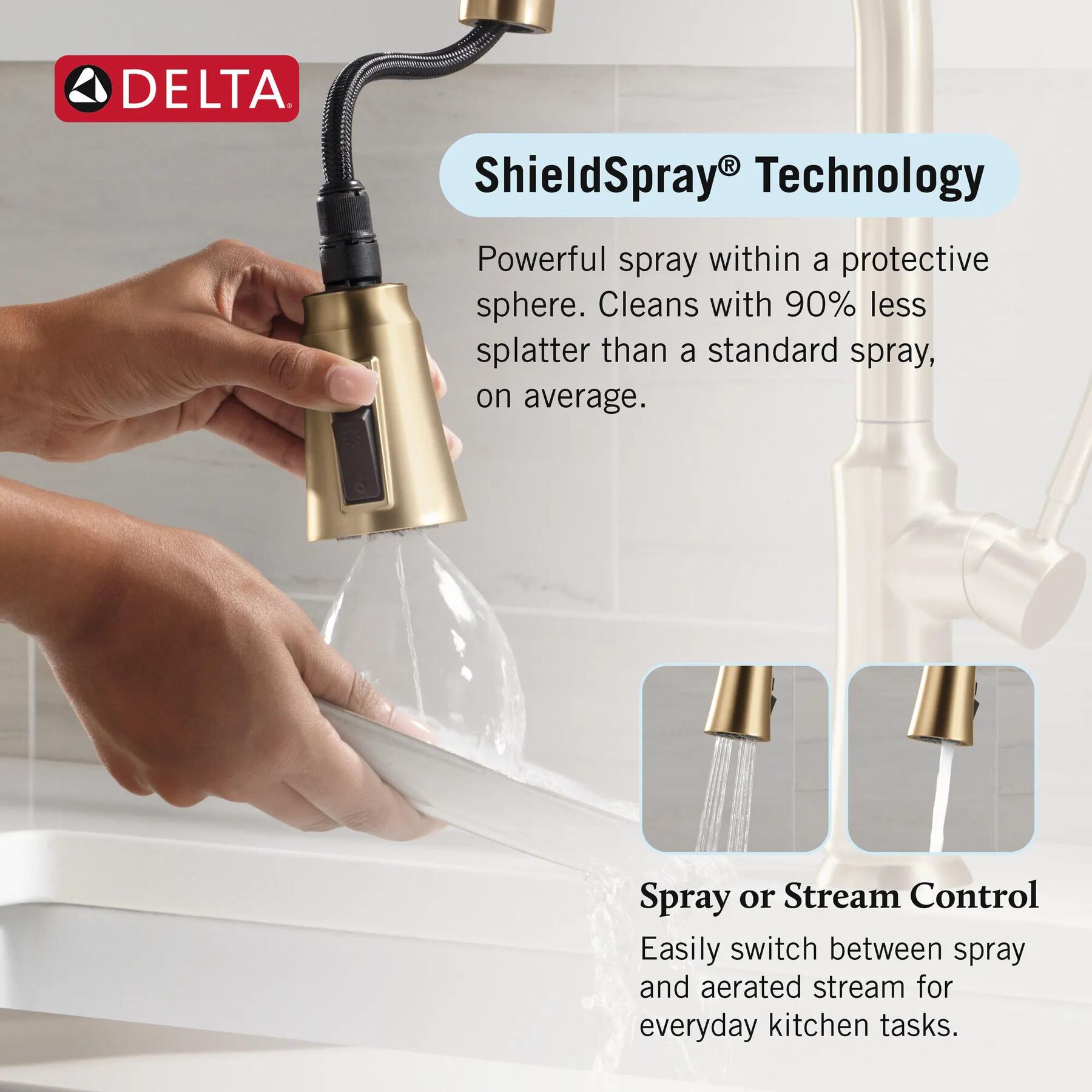 Single Handle Kitchen Pull-Down Faucet w/ Soap Dispenser