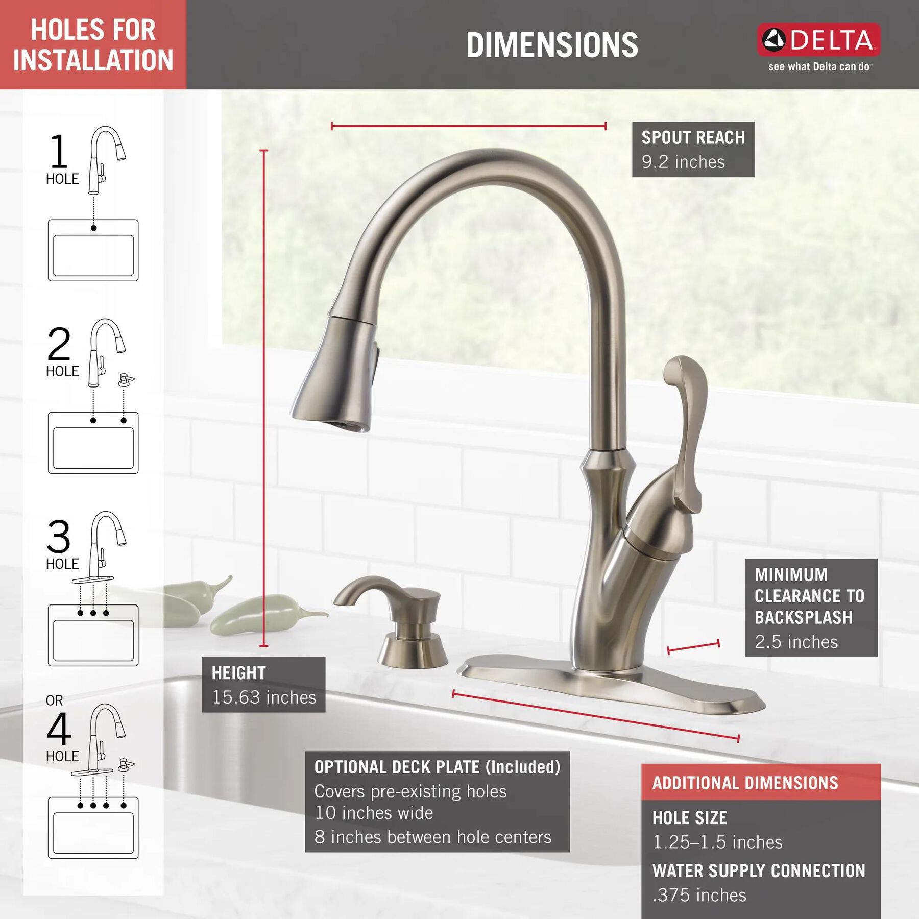 Single Handle Pull-Down Kitchen Faucet with Soap Dispenser
