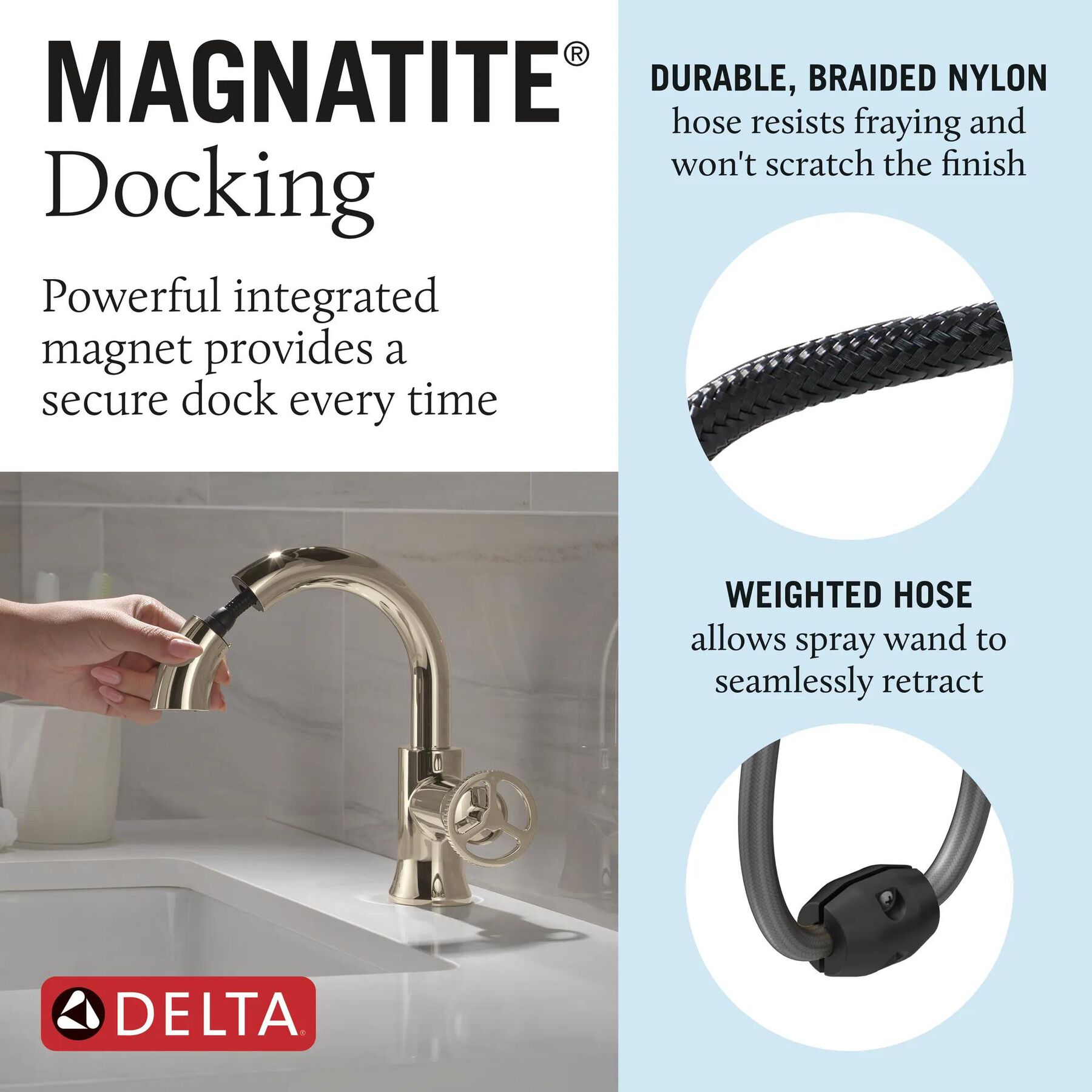 Single Handle Pull-Down Bathroom Faucet