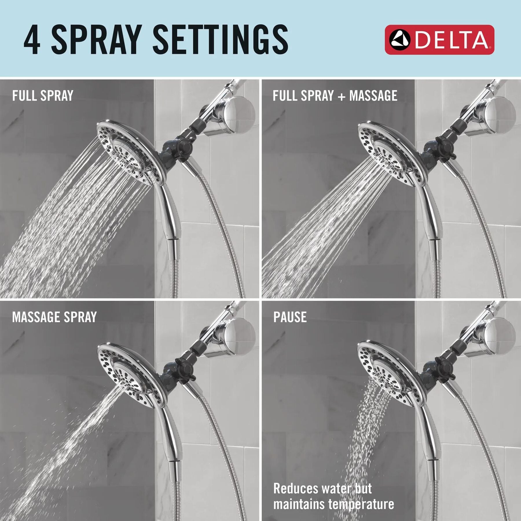 Shower Filter Attachment with 4-Setting In2ition&reg;