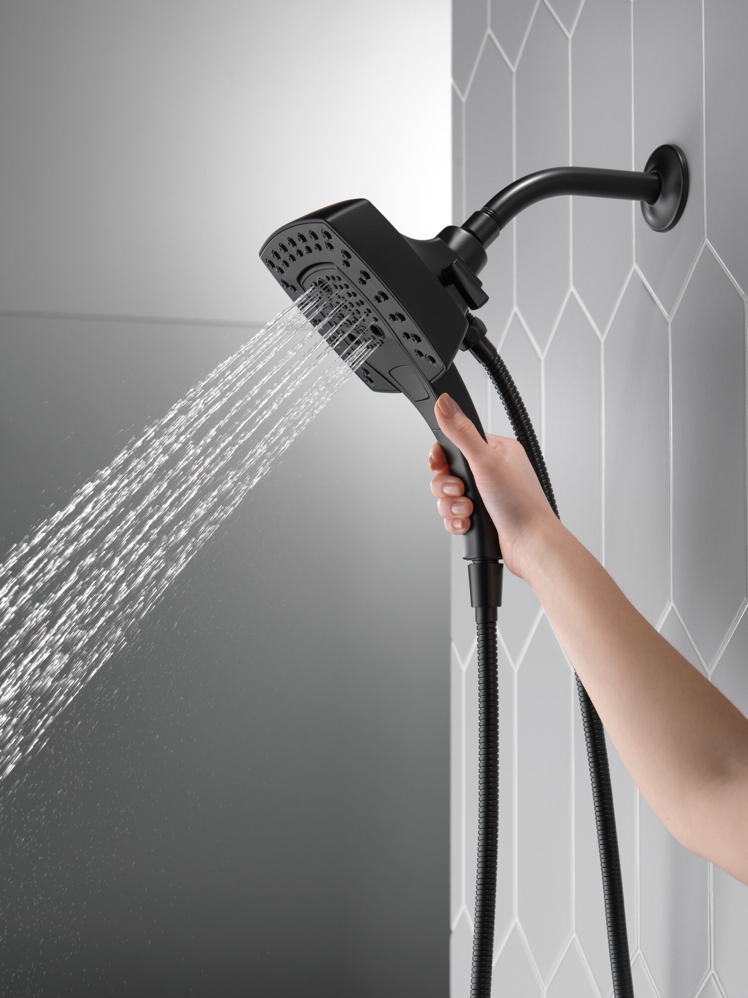 H2Okinetic® In2ition® 5-Setting Two-in-One Shower in Matte Black