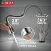 Touch2O with Touchless and VoiceIQ&reg; Technology Single Handle Pull-Down Kitchen Faucet with Soap Dispenser