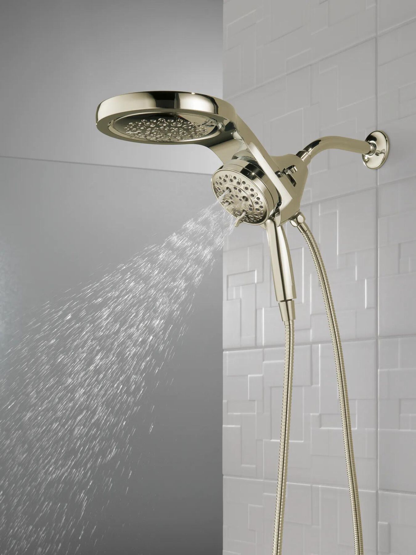 HydroRain&reg; H<sub>2</sub>Okinetic&reg; 5-Setting Two-in-One Shower Head