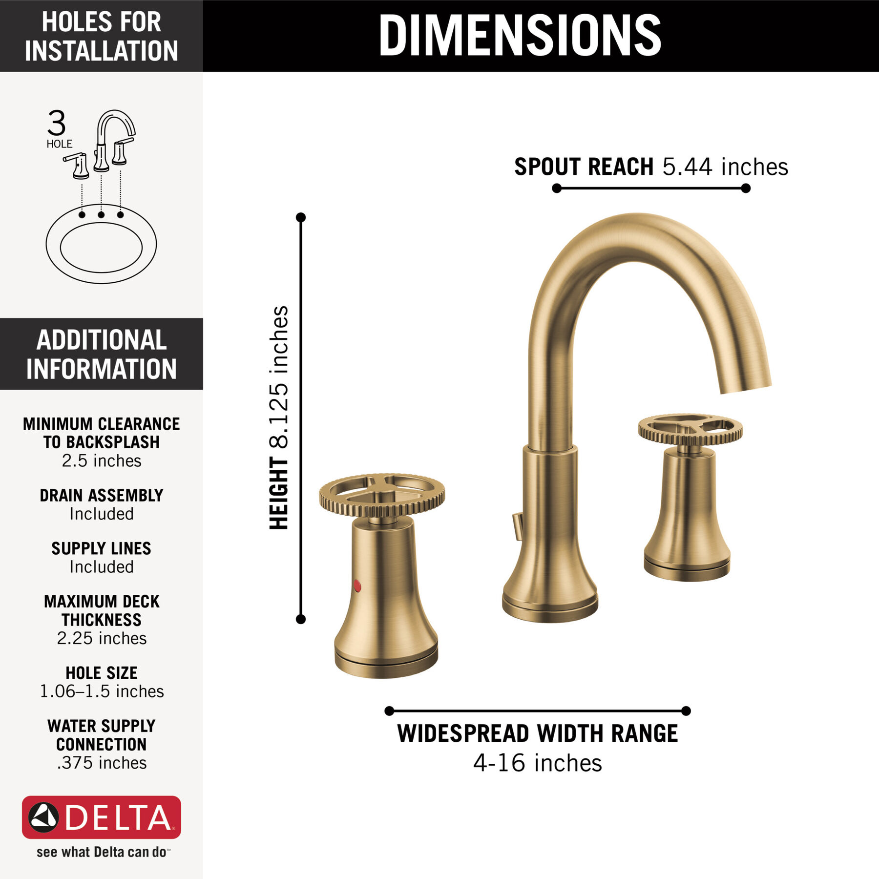 Two Handle Widespread Bathroom Faucet
