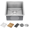 17&rdquo; Workstation Undermount Single Bowl 16 Gauge Stainless Steel&nbsp;Bar Prep Kitchen Sink with&nbsp;WorkFlow&trade; Ledge and Accessories