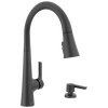 Single Handle Pull-Down Kitchen Faucet with Soap Dispenser and ShieldSpray&reg; Technology