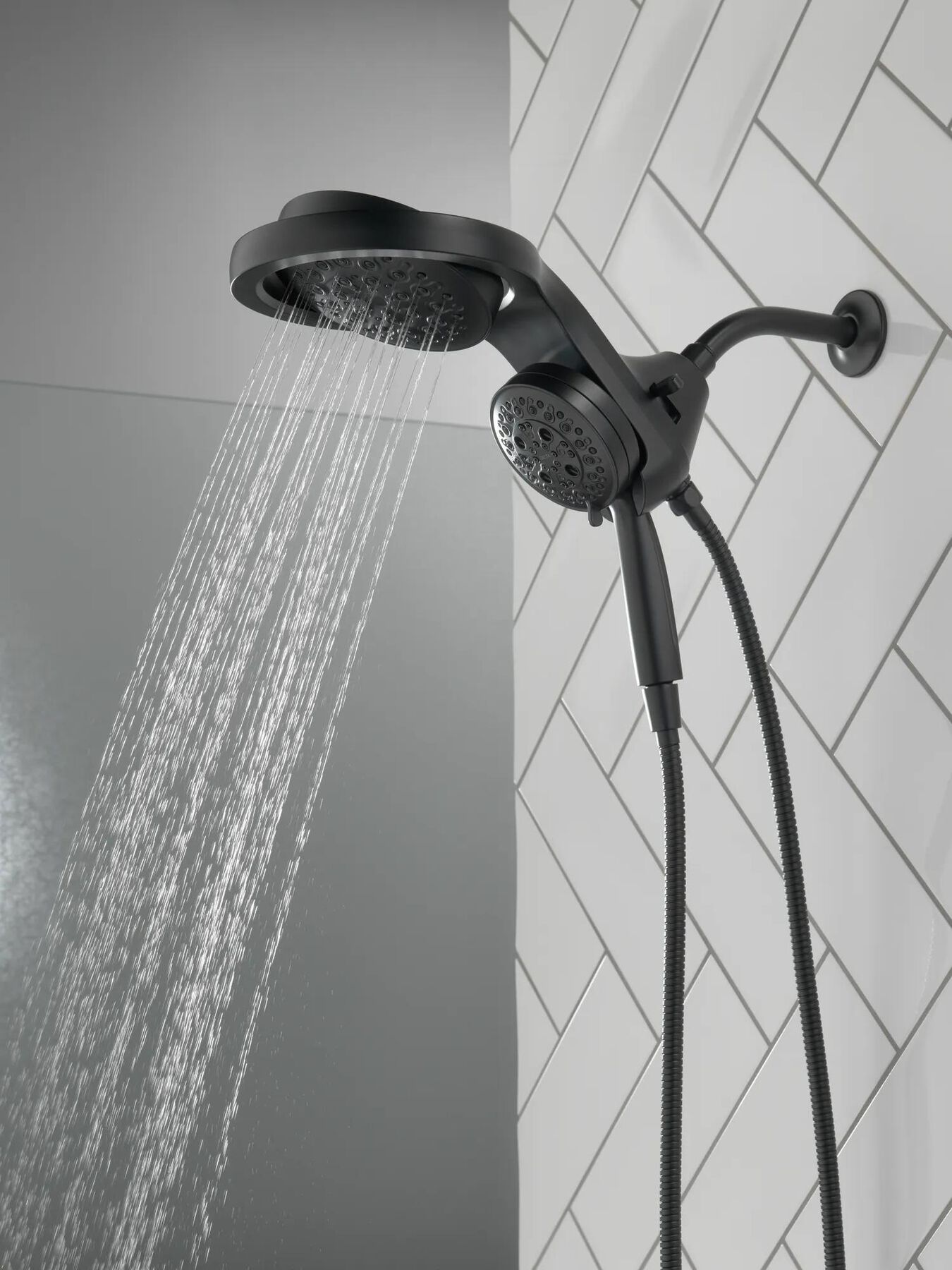 HydroRain&reg; H<sub>2</sub>Okinetic&reg; 5-Setting Two-in-One Shower Head
