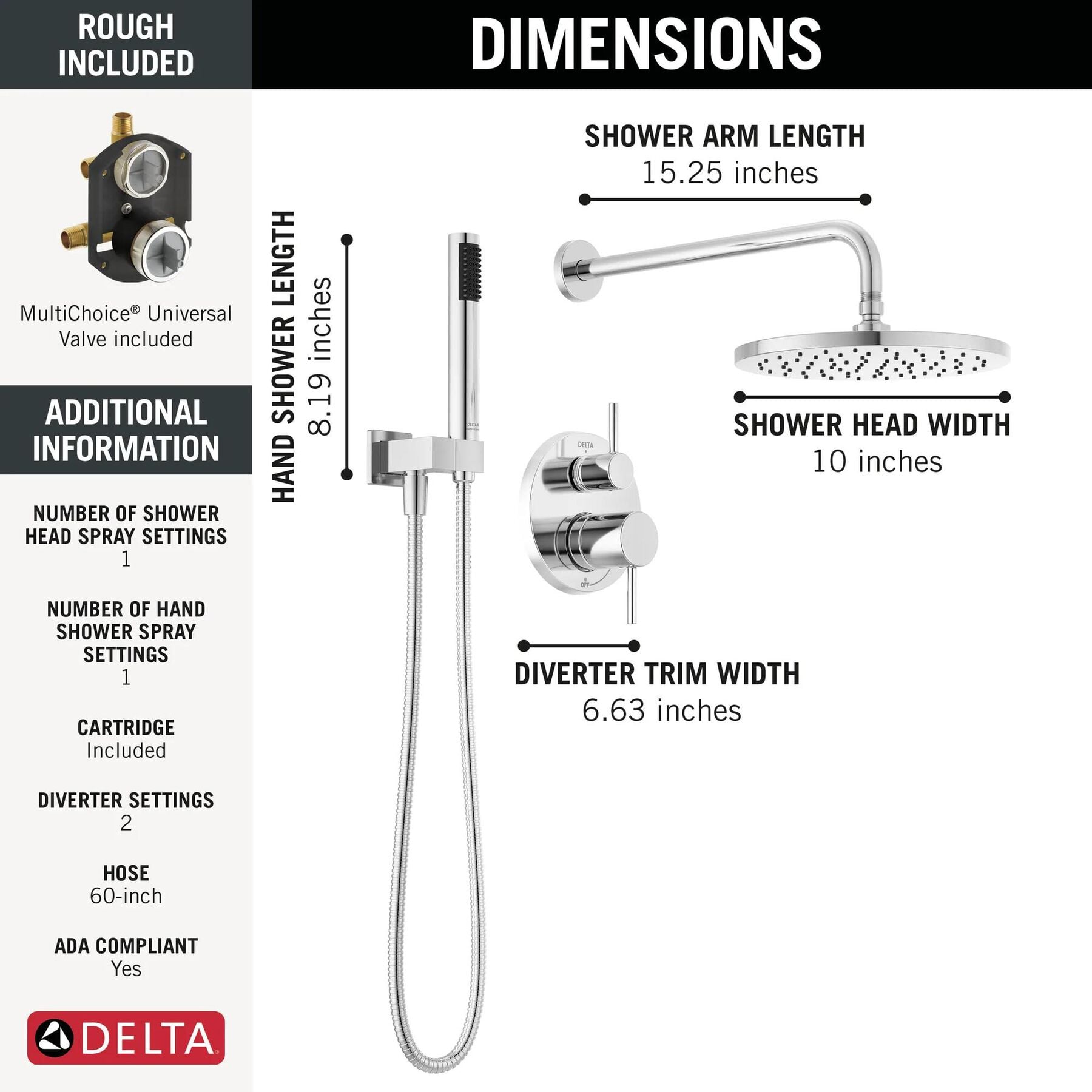 Monitor&reg; 14 Series Shower with Raincan, Hand Shower & Rough Valve