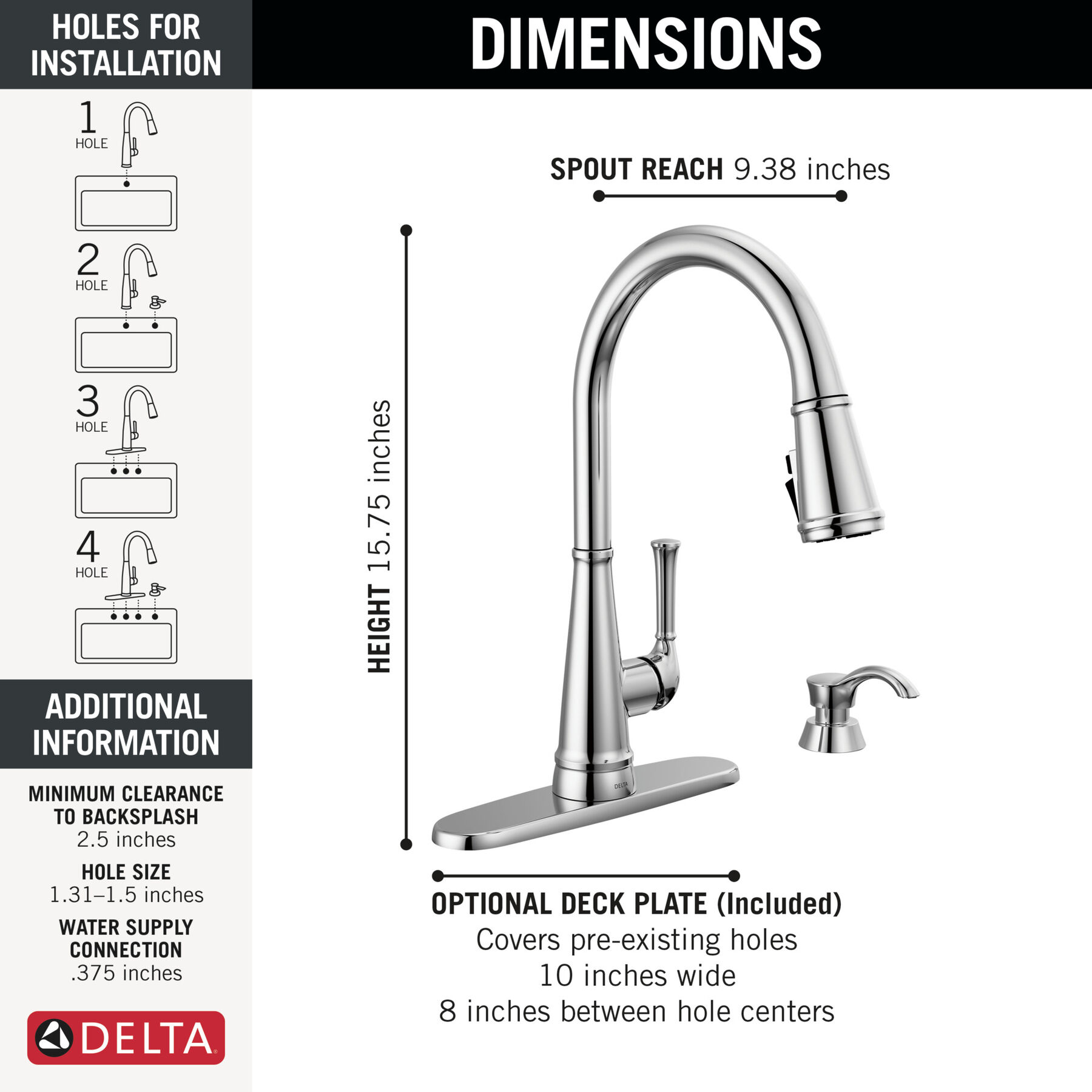 Single Handle Pull-Down Kitchen Faucet with Soap Dispenser and ShieldSpray&reg; Technology