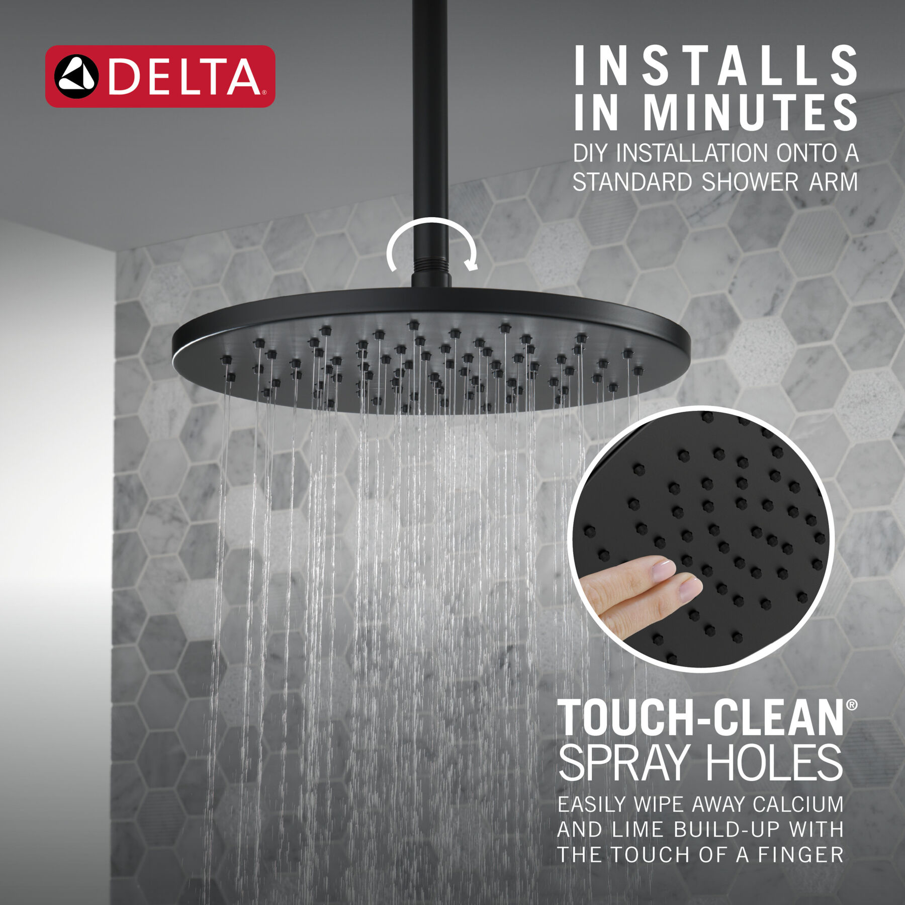 Single-Setting Metal Raincan Shower Head