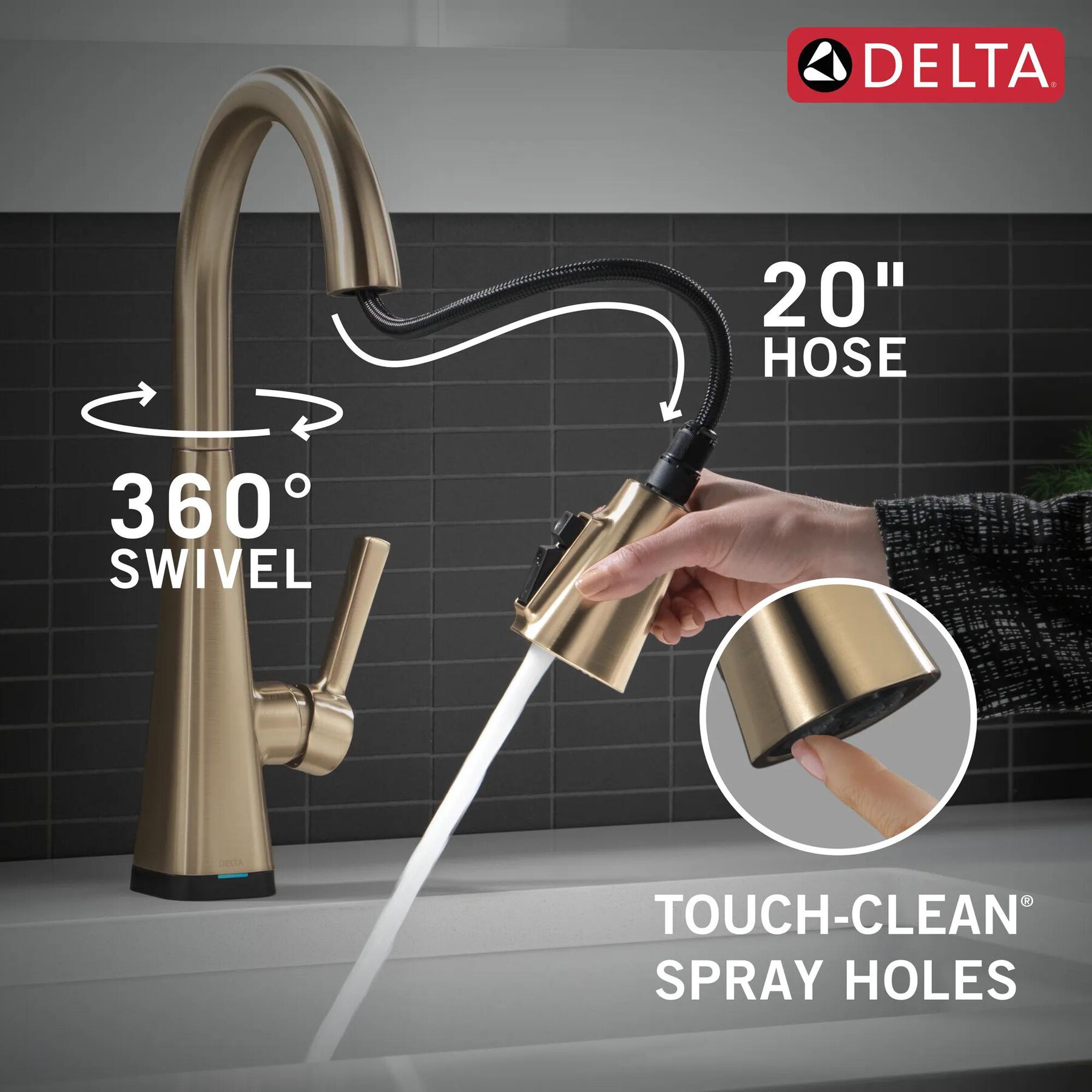 Single-Handle Pull-Down Kitchen Faucet with Touch<sub>2</sub>O&reg; Technology