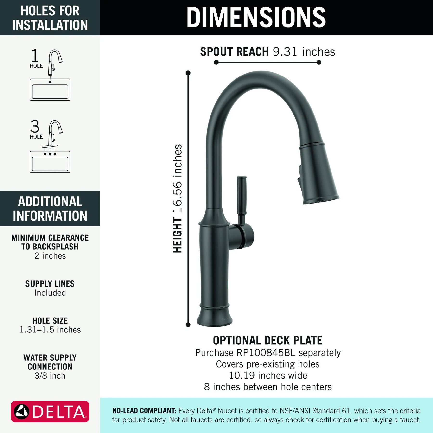 Single Handle Pull-Down Kitchen Faucet (Recertified)