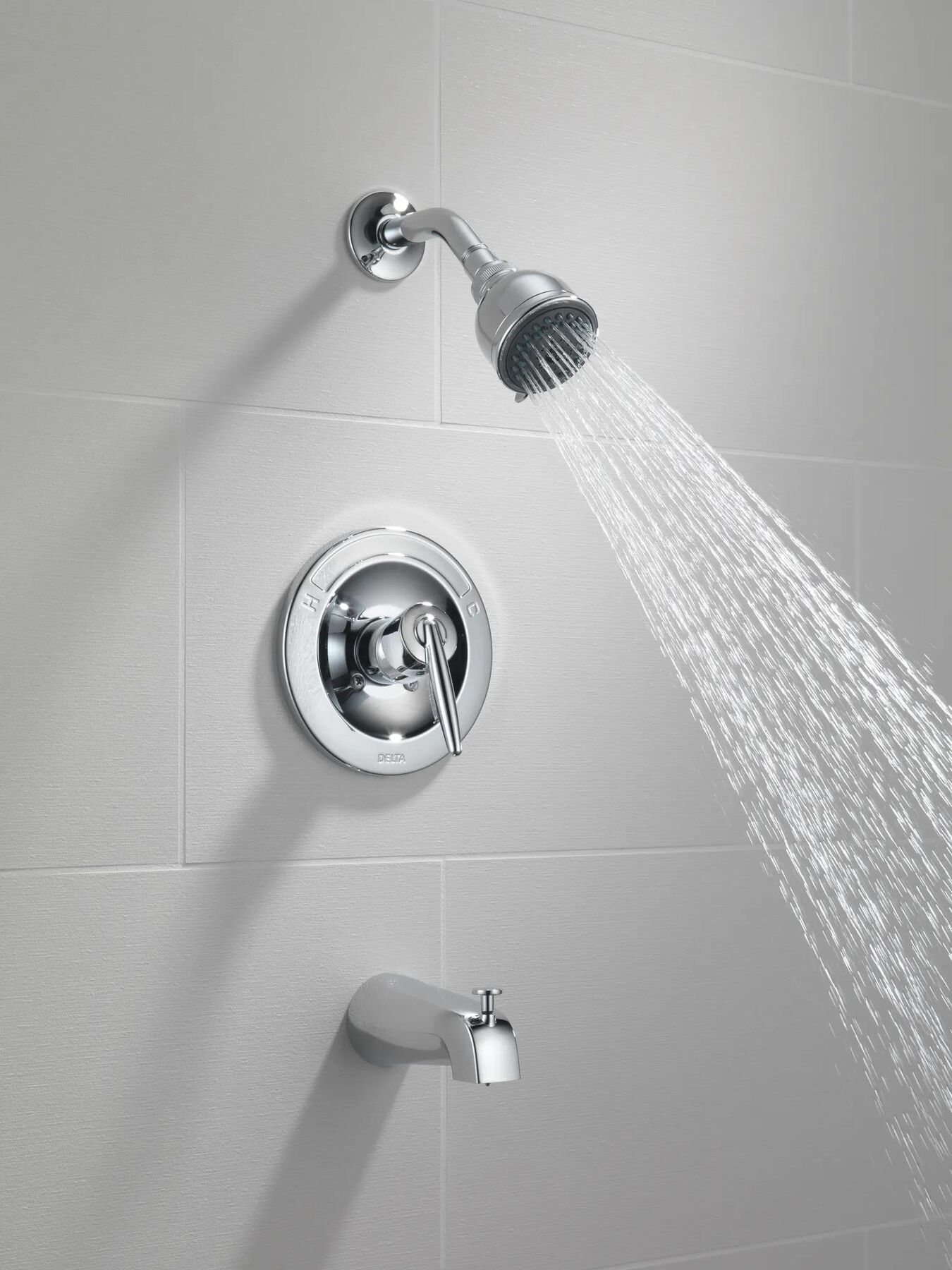 In-Wall Tub and Shower - Stick Handle; with 3-Setting Shower Head Ceramic Valve System