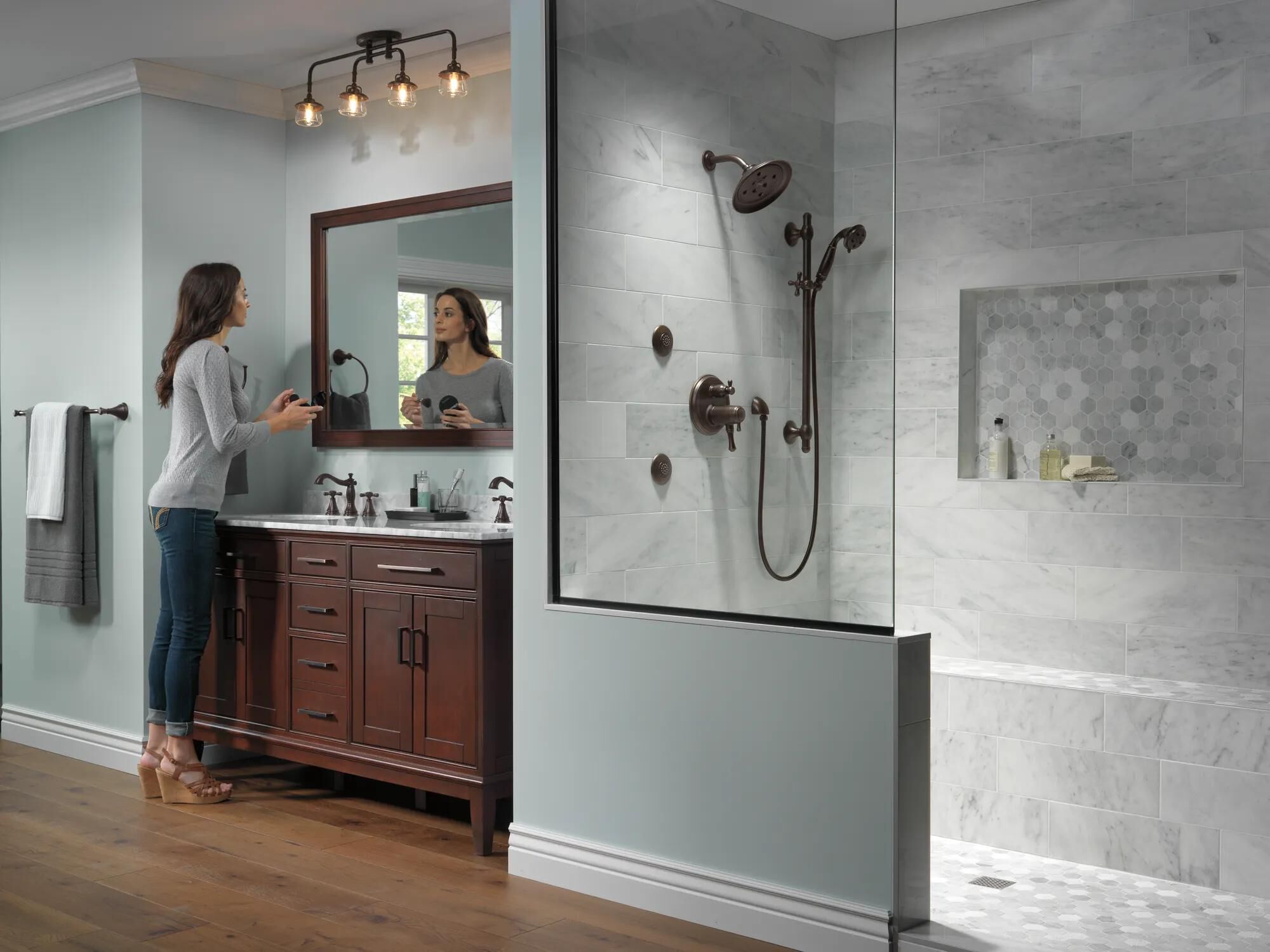 【新品】COREFIT HEAD D & Bath Combo セット Metal Cross Handle Set - Deck Mount Bathroom & Bidet in Venetian