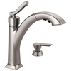 Single Handle Pull-Out Kitchen Faucet with Soap Dispenser