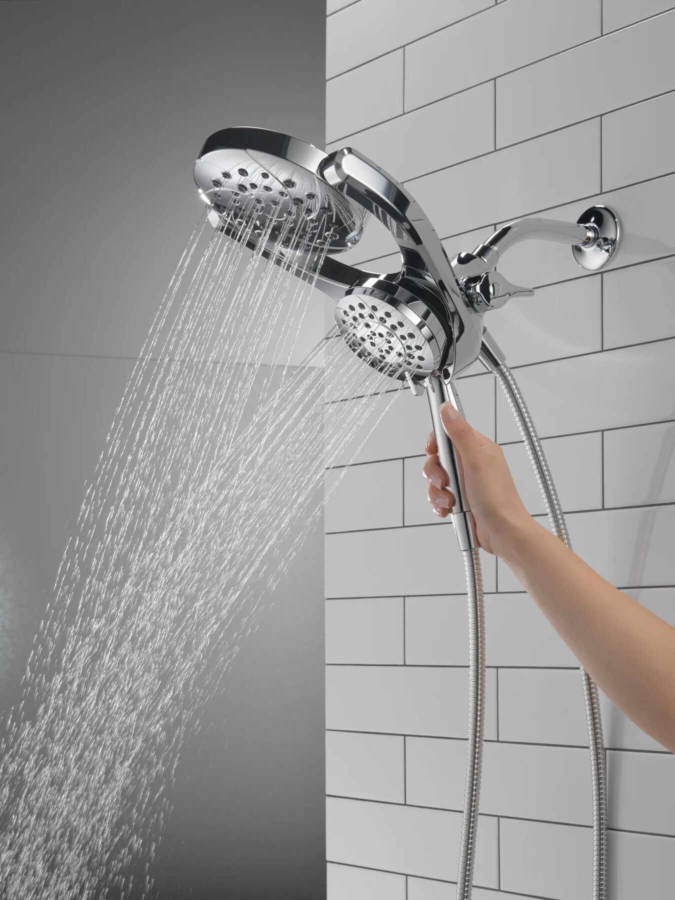 HydroRain&reg; 4-Setting Two-In-One Shower Head