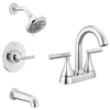 Centerset Lavatory Faucet with 14 Series Tub Shower Trim and Rough Bundle