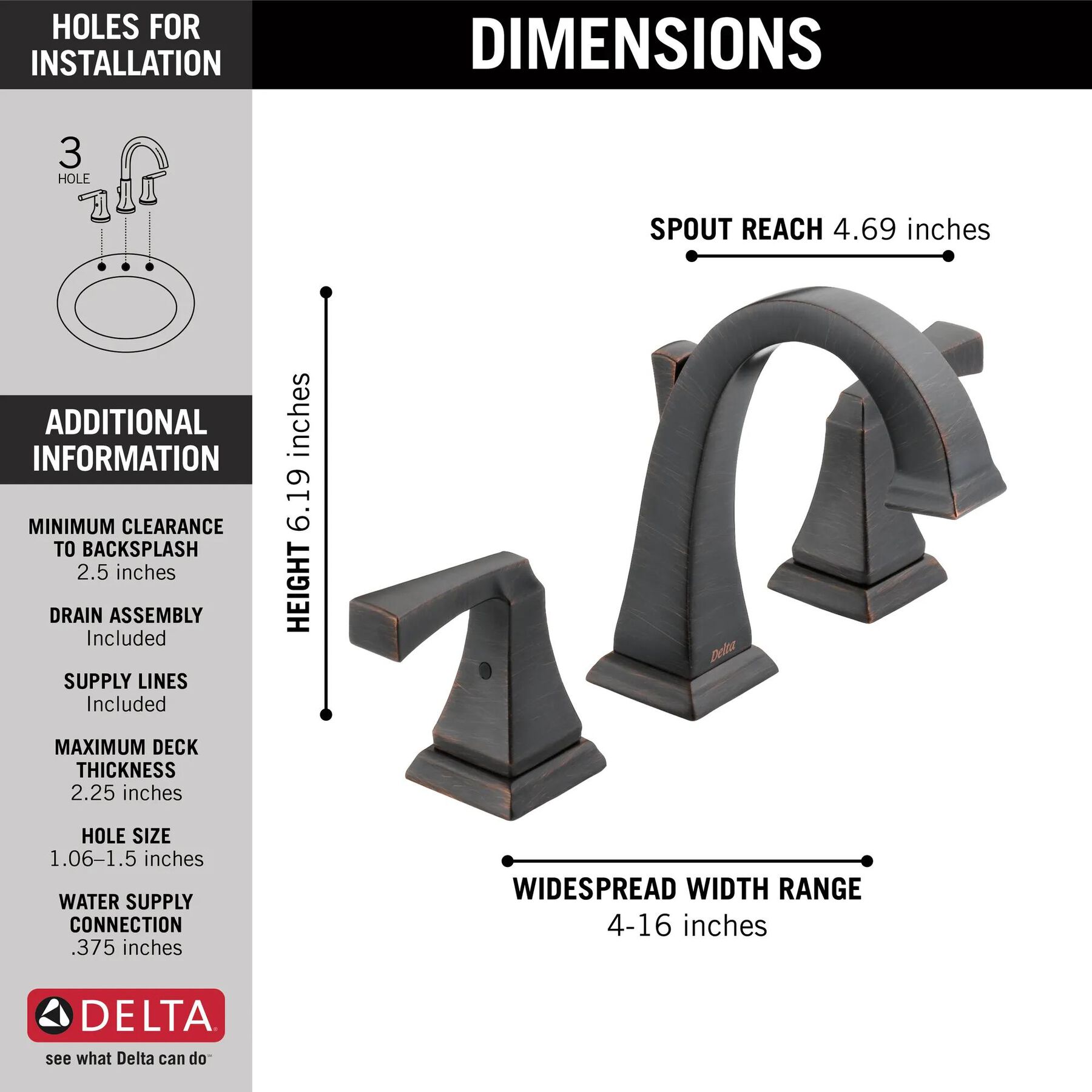 Two Handle Widespread Bathroom Faucet (Recertified)